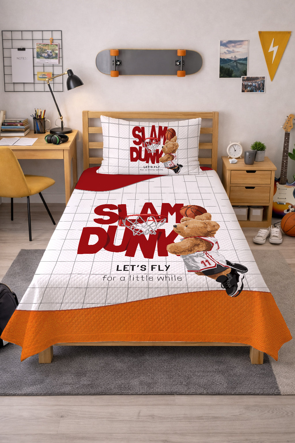 Evmila Basketçi Ayı Desenli Pike