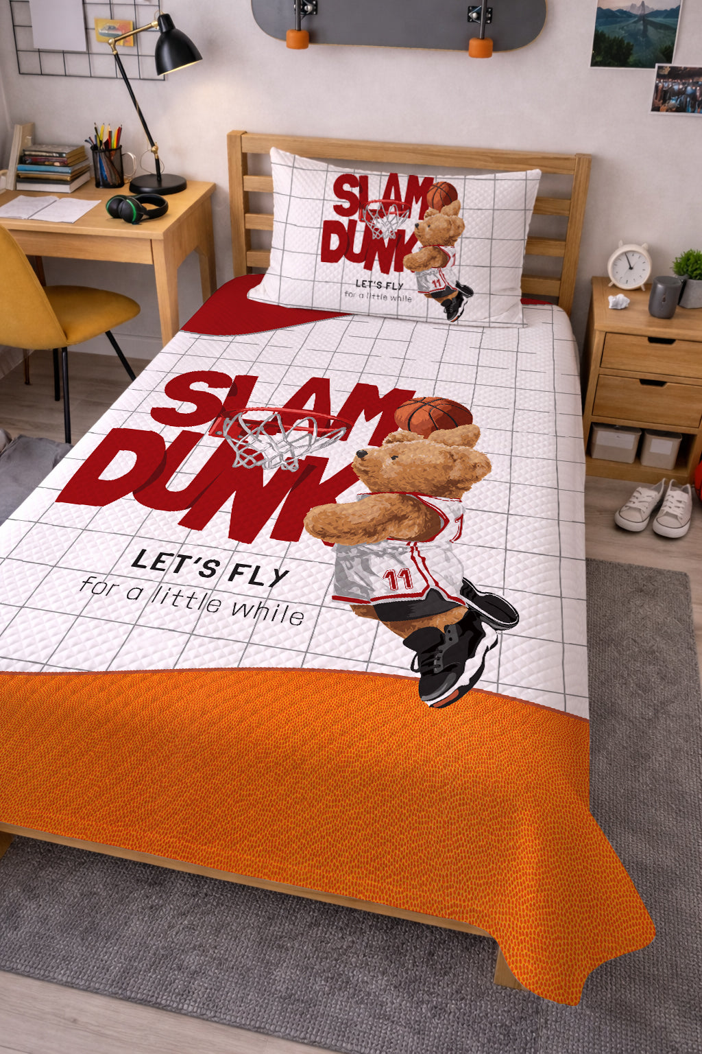 Evmila Basketçi Ayı Desenli Pike