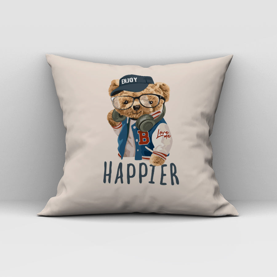 Evmila Happier Ayıcık Desenli Kırlent Kılıfı
