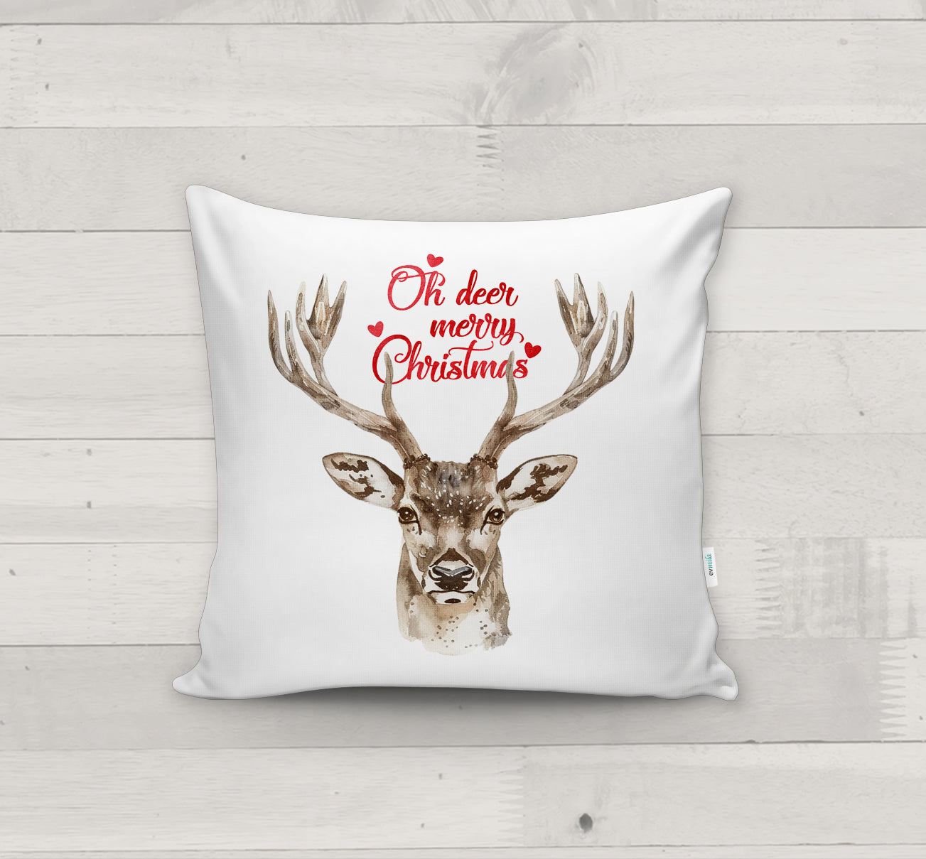 Evmila Yeni Yıl Desenli Kırlent Kılıfı