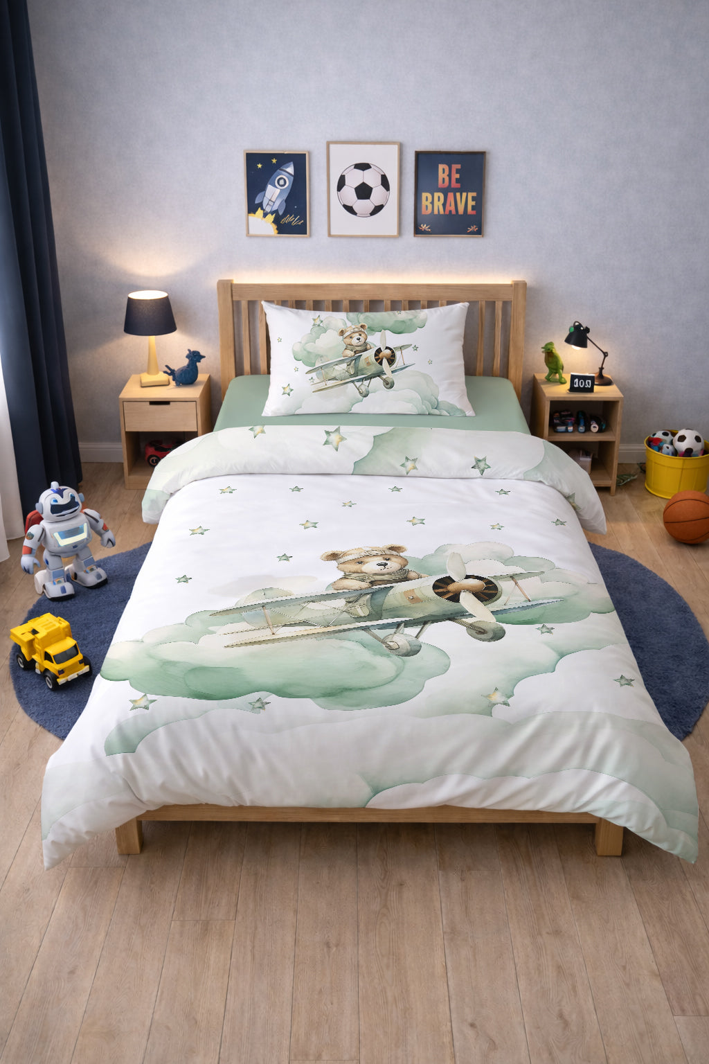 Evmila Astronaut Patterned Duvet Cover Set