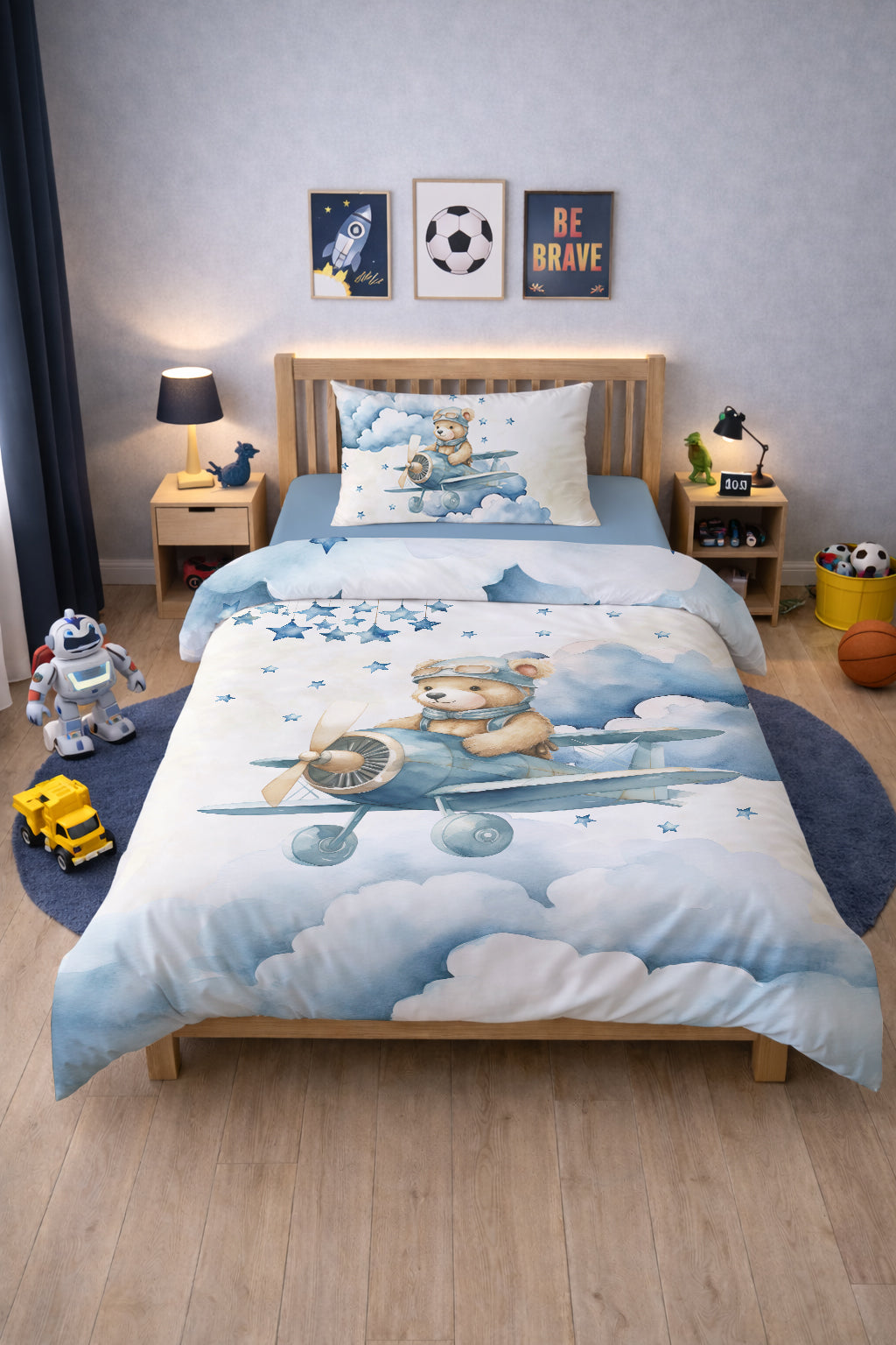 Evmila Astronaut Patterned Duvet Cover Set