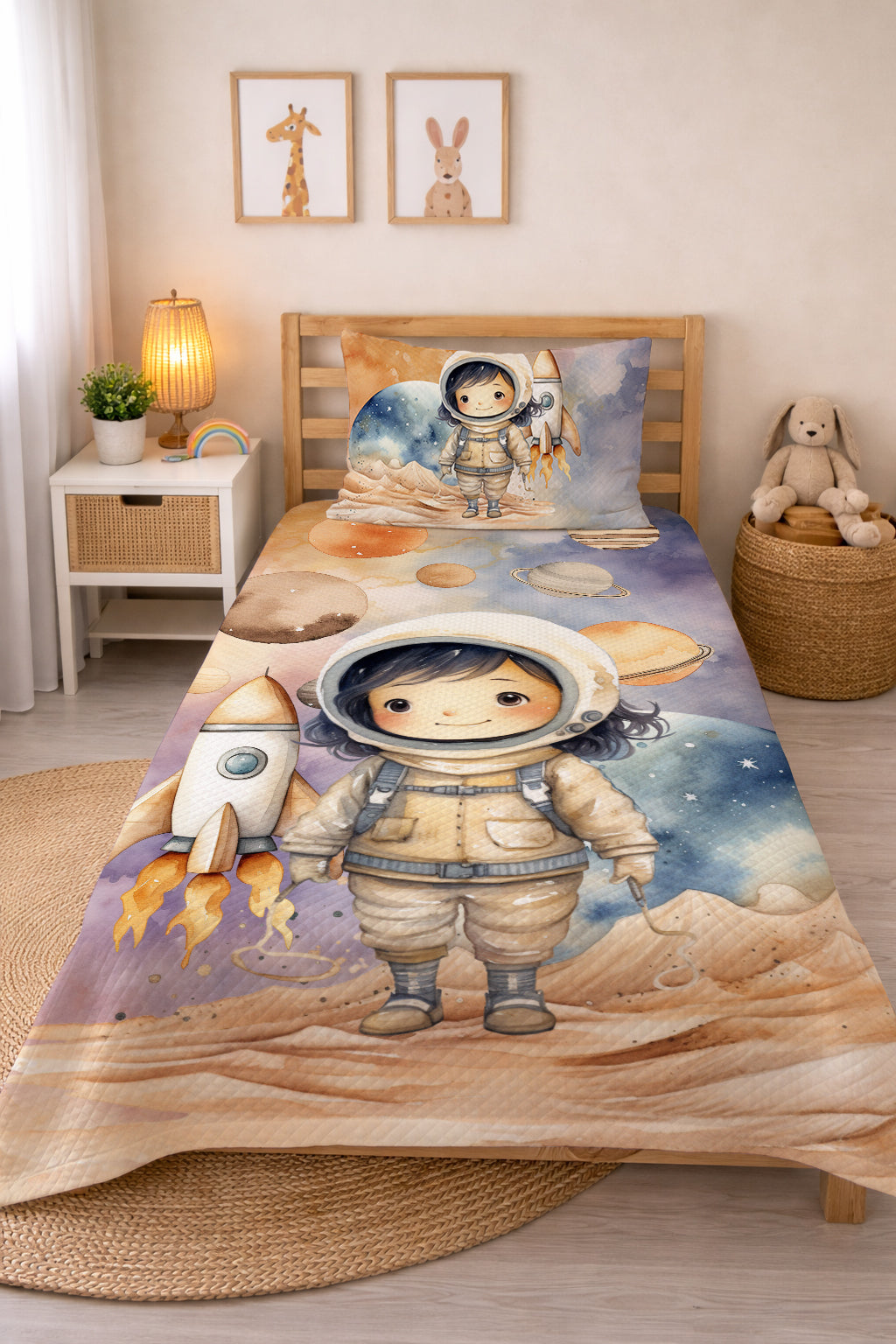 Evmila Minik Astronot Desenli Pike
