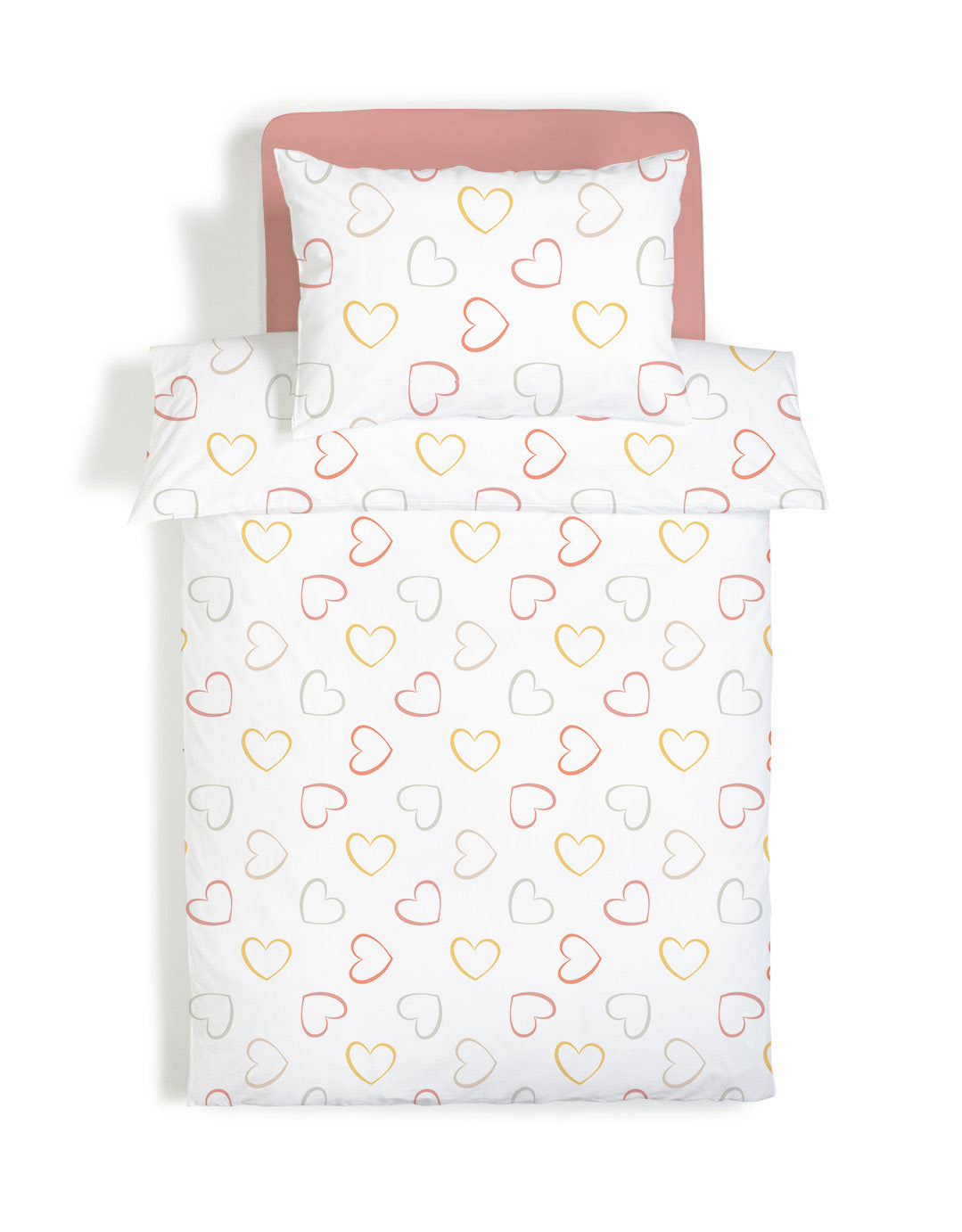 Evmila Kalp Desenli Nevresim Takımı