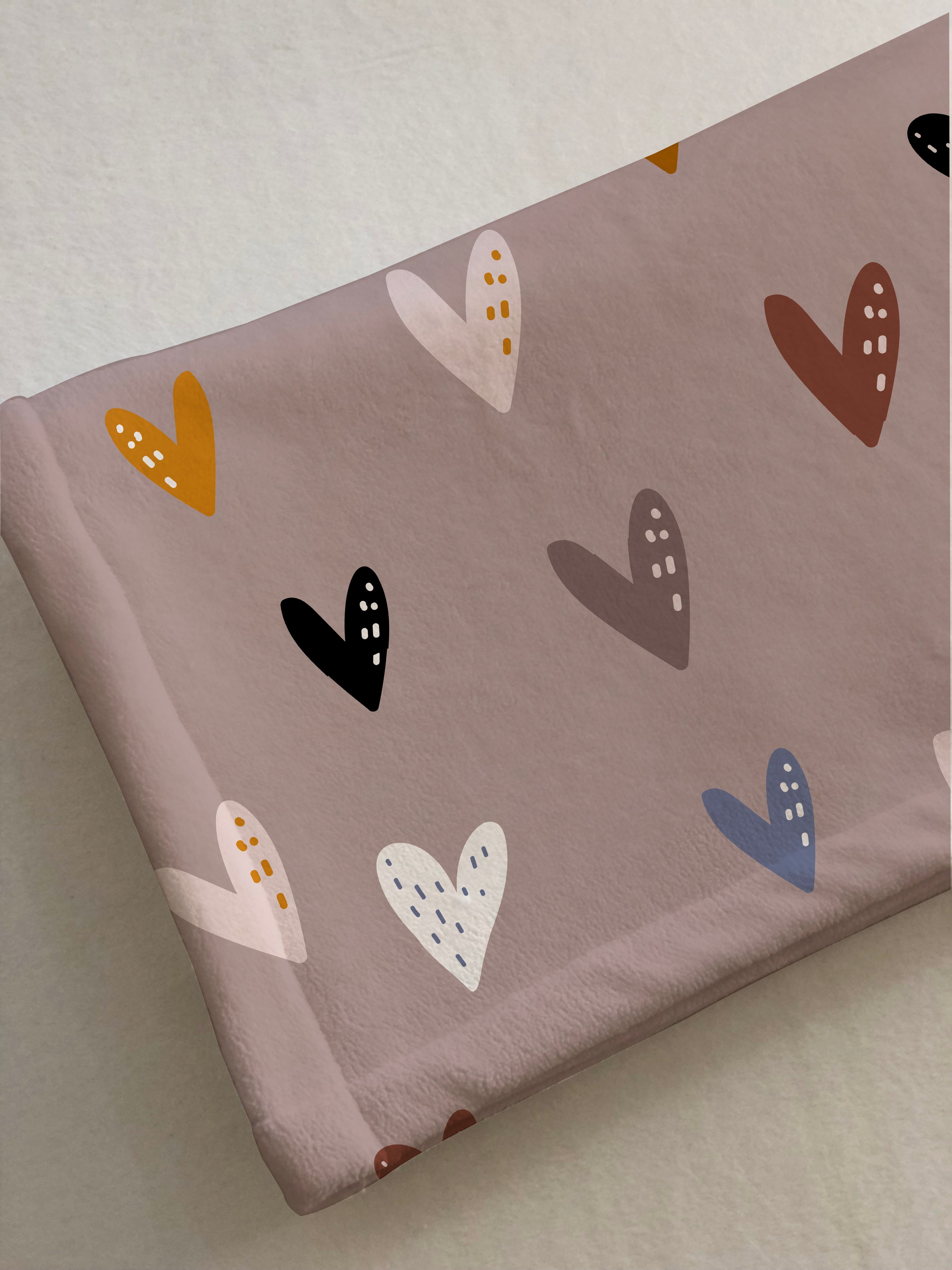 Evmila Minik Kalpler Desenli Tek Kişilik Battaniye