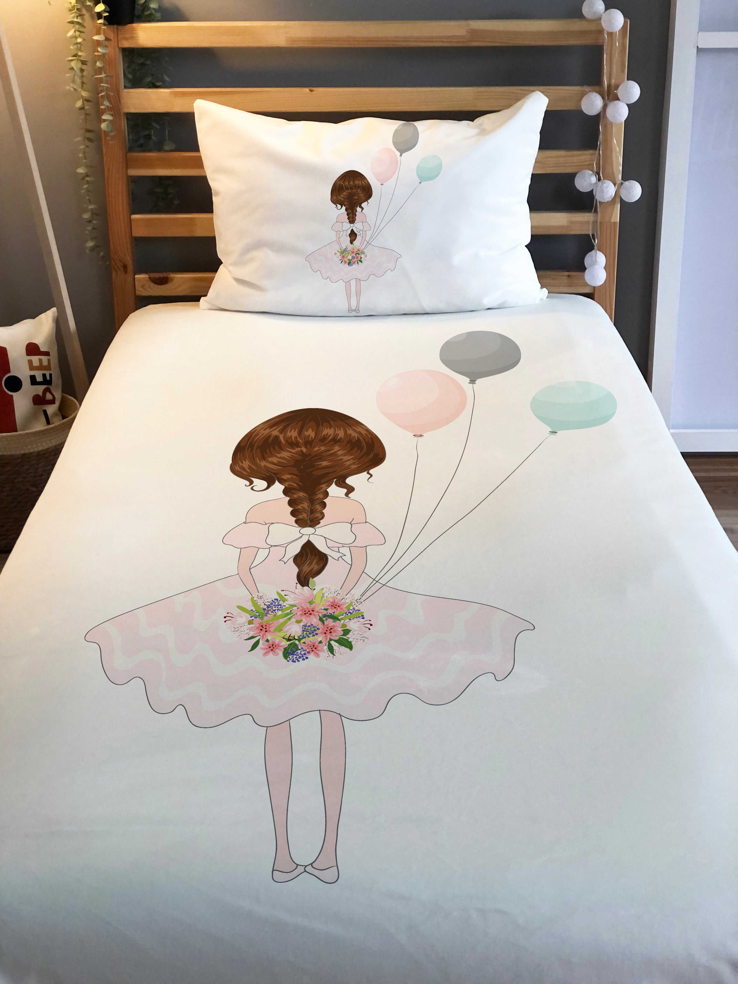 Evmila Astronaut Patterned Duvet Cover Set