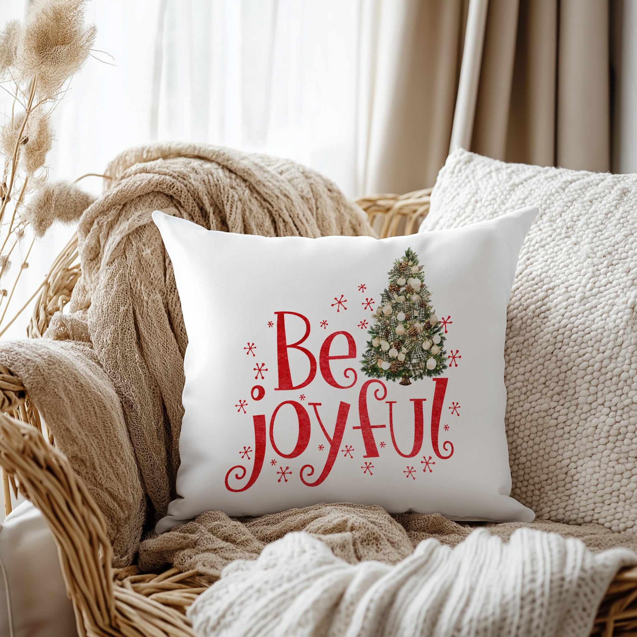 Evmila Yeni Yıl Desenli Kırlent Kılıfı