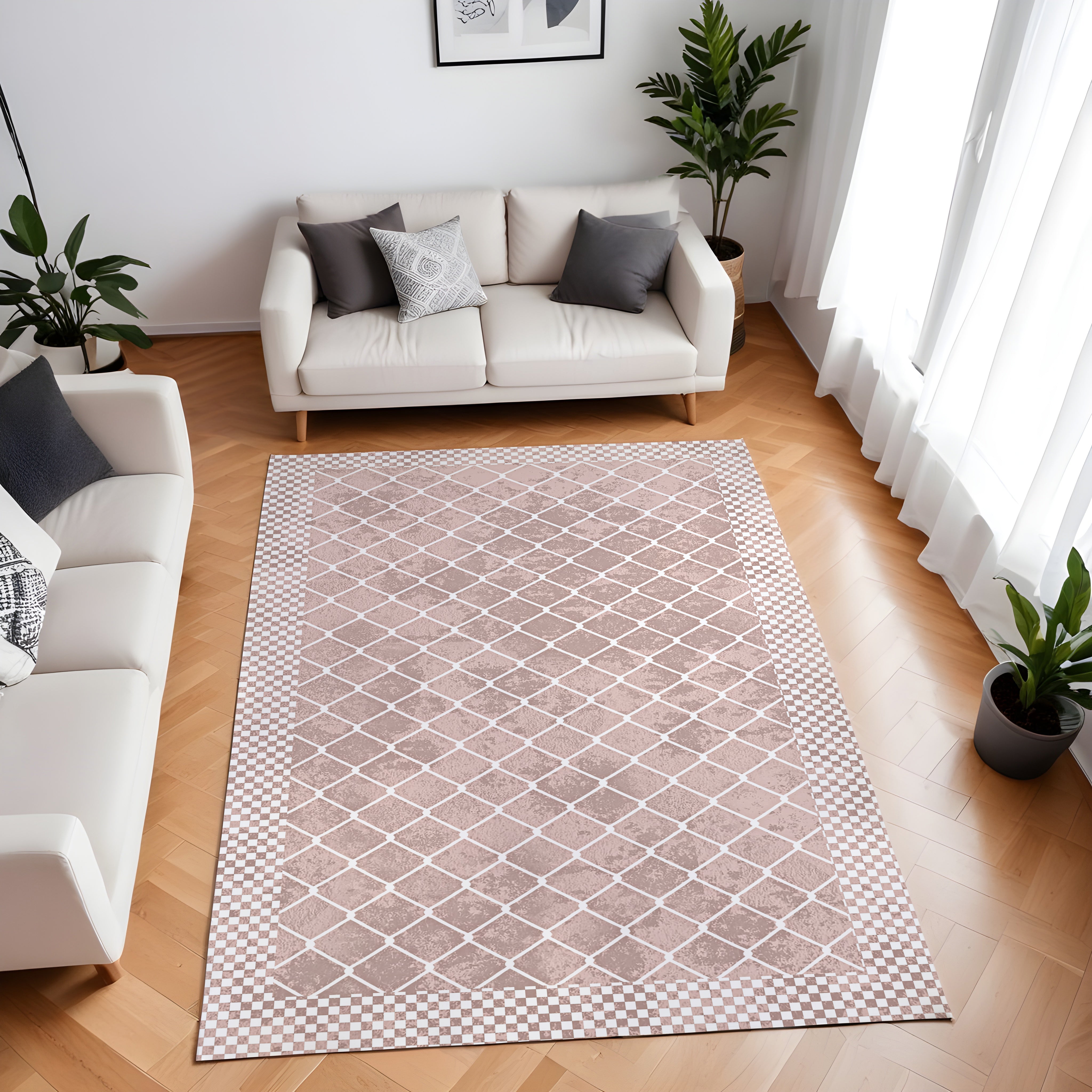 Evmila Geometrik Desenli Modern Halı