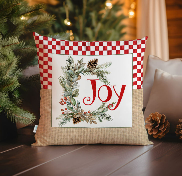 Evmila Yeni Yıl Desenli Kırlent Kılıfı