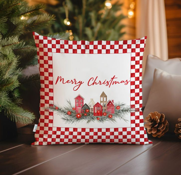 Evmila Yeni Yıl Desenli Kırlent Kılıfı