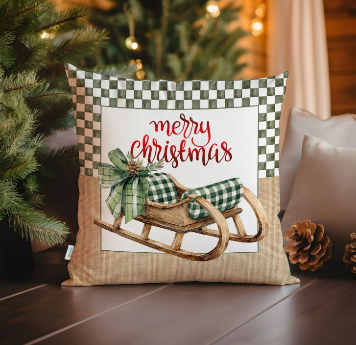 Evmila Yeni Yıl Desenli Kırlent Kılıfı