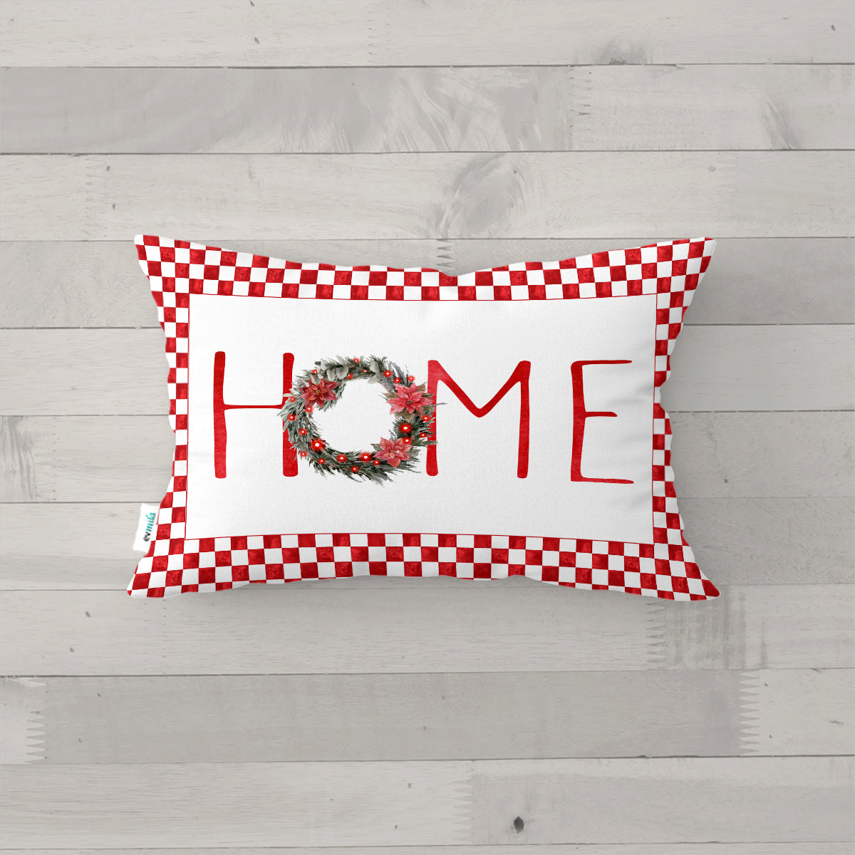 Evmila Yeni Yıl Desenli Kırlent Kılıfı