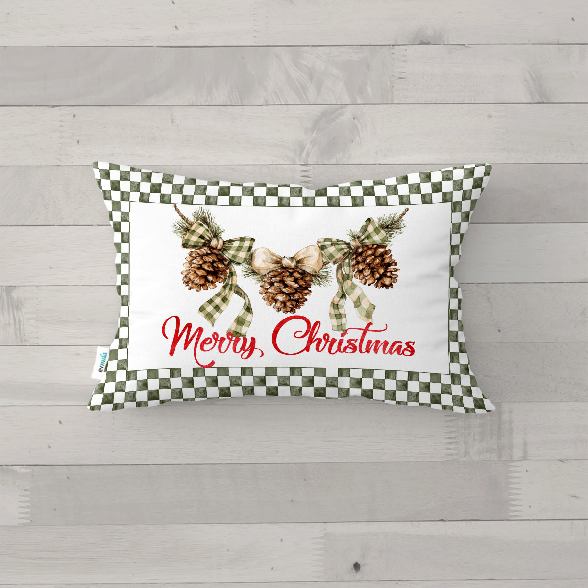 Evmila Yeni Yıl Desenli Kırlent Kılıfı