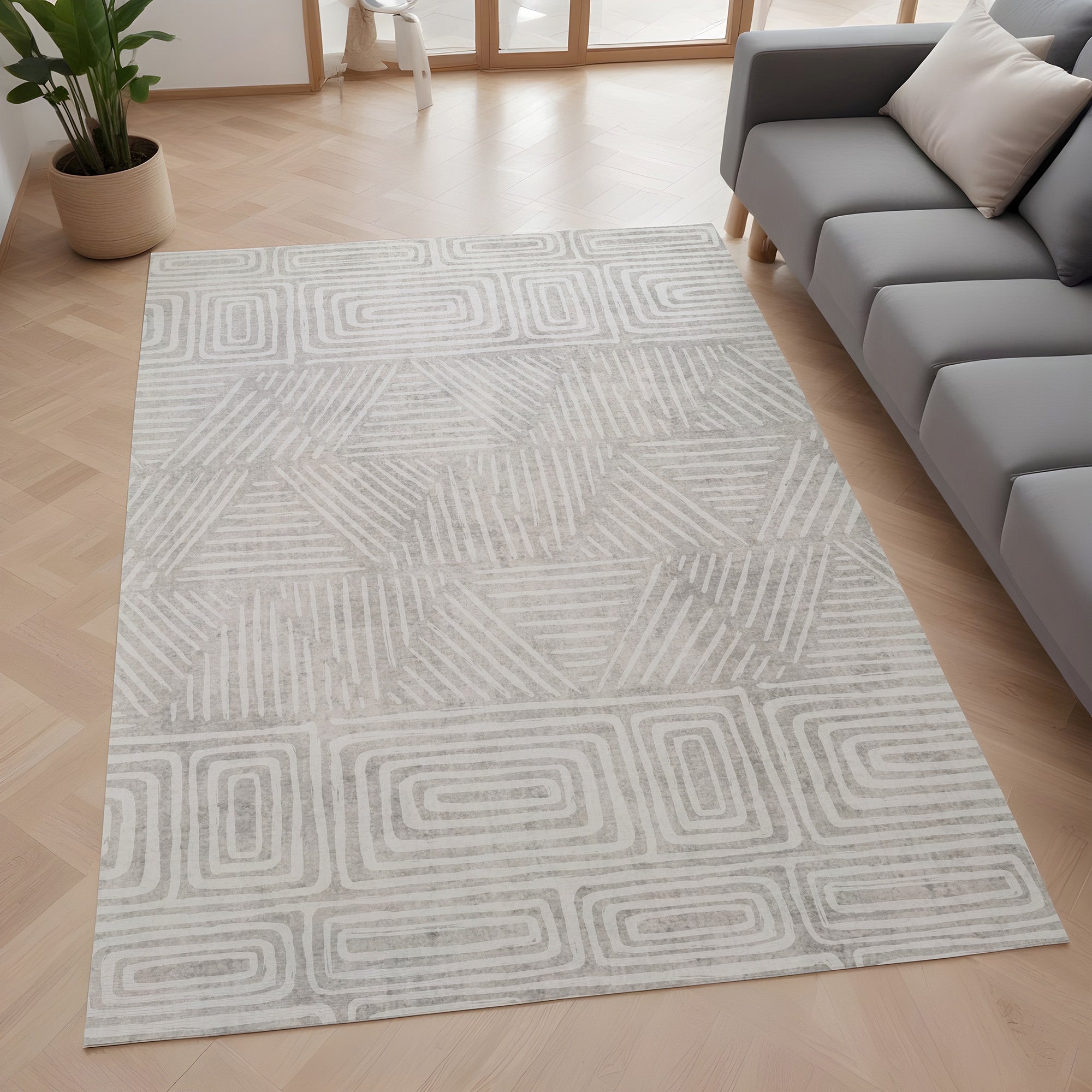 Evmila Geometrik Desenli Modern Halı