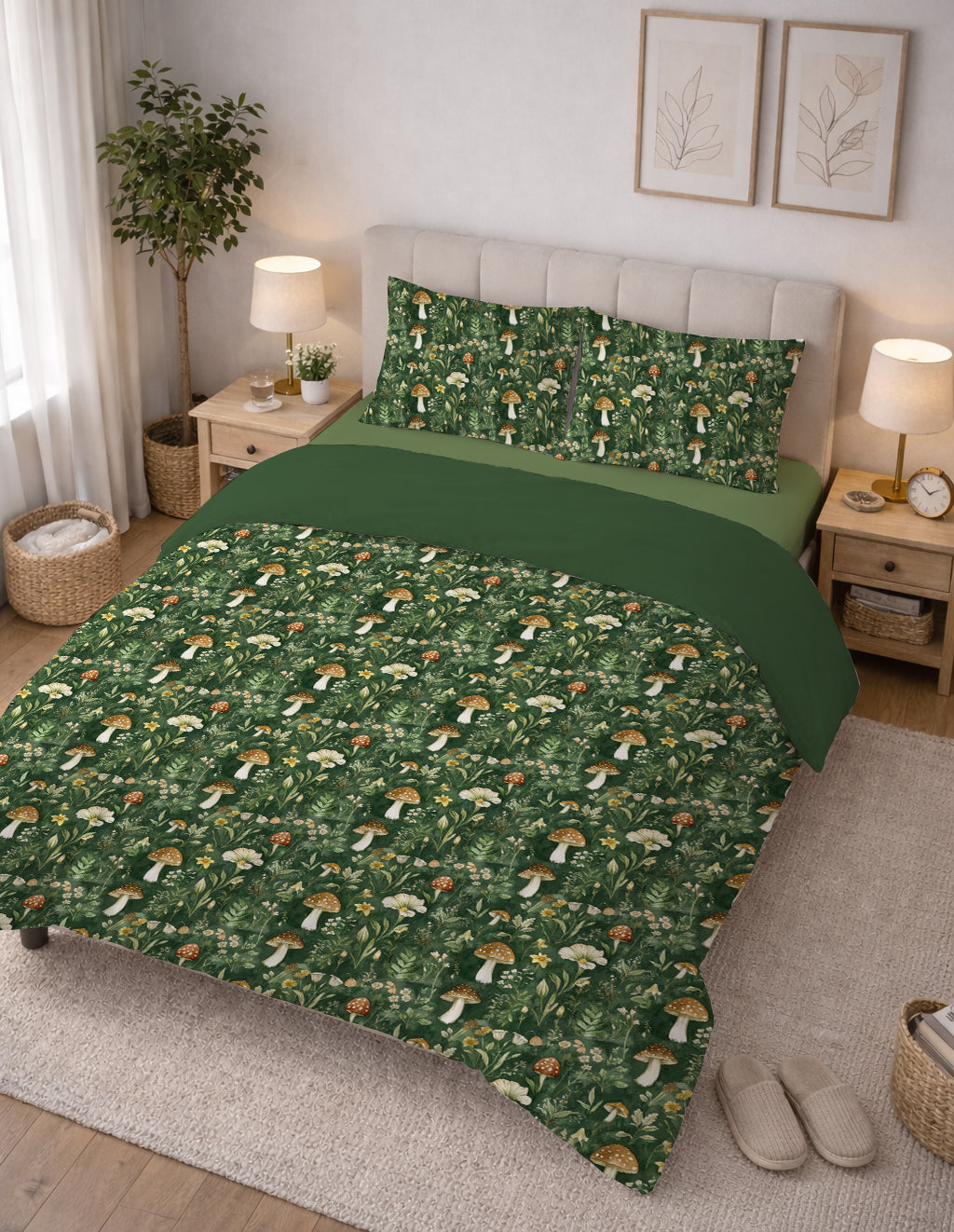 Evmila Minik Mantarlar Desenli Nevresim Takımı