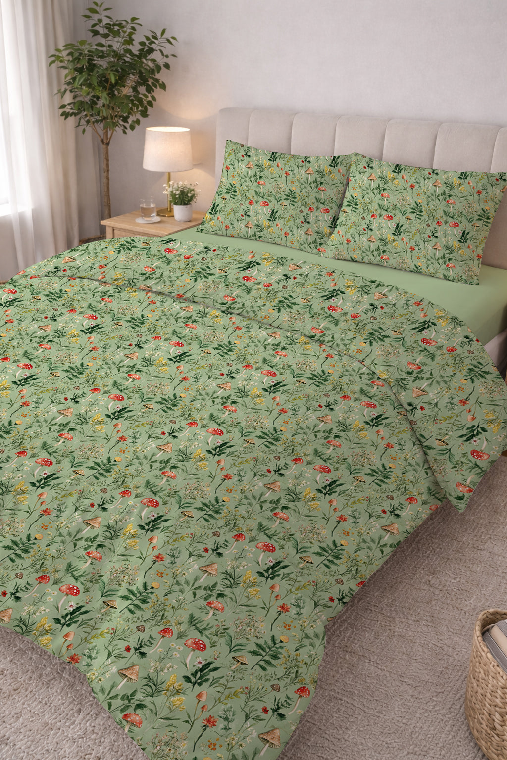 Evmila Minik Mantarlar Desenli Nevresim Takımı