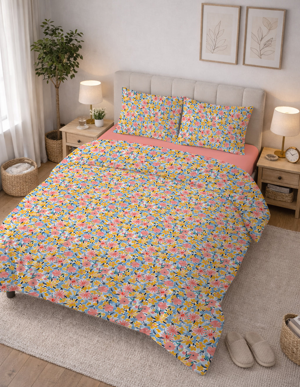 Evmila Minik Çiçekler Desenli Nevresim Takımı