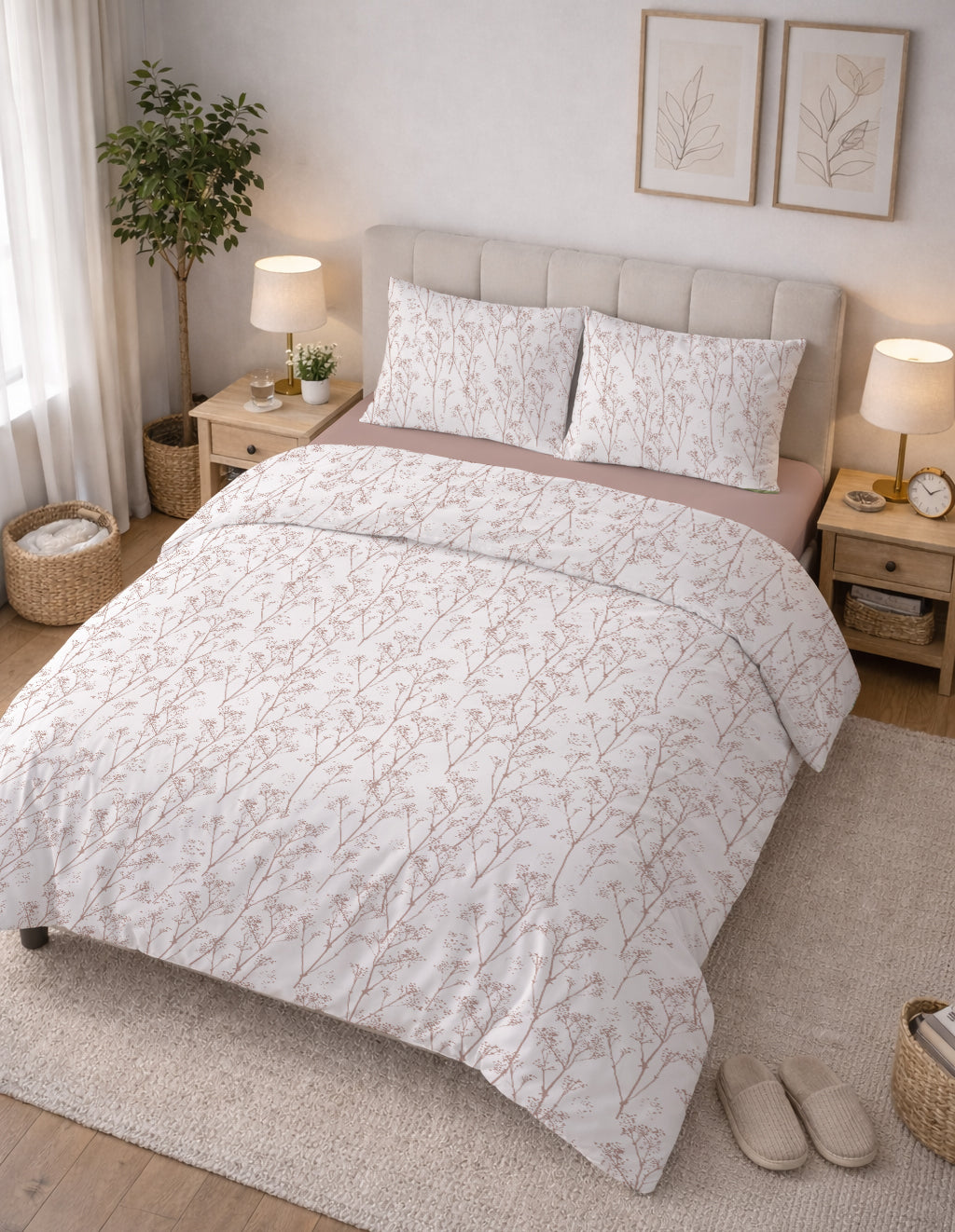 Evmila Minik Dallar Desenli Nevresim Takımı