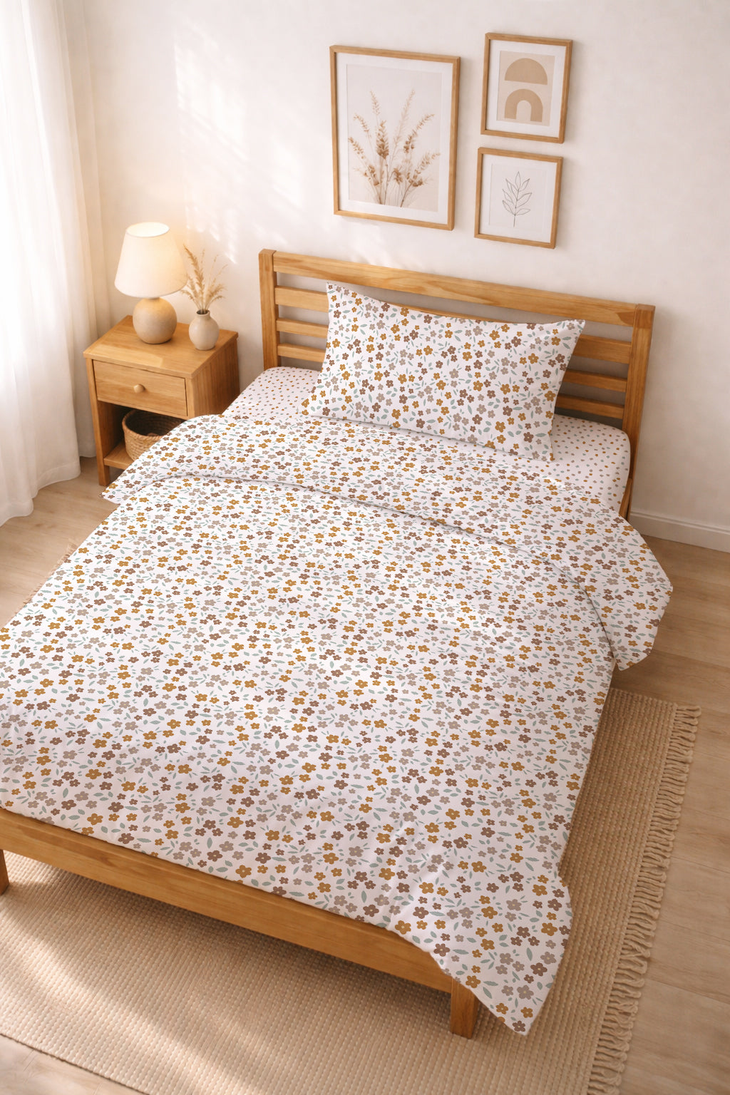 Evmila Minik Çiçekler Desenli Nevresim Takımı