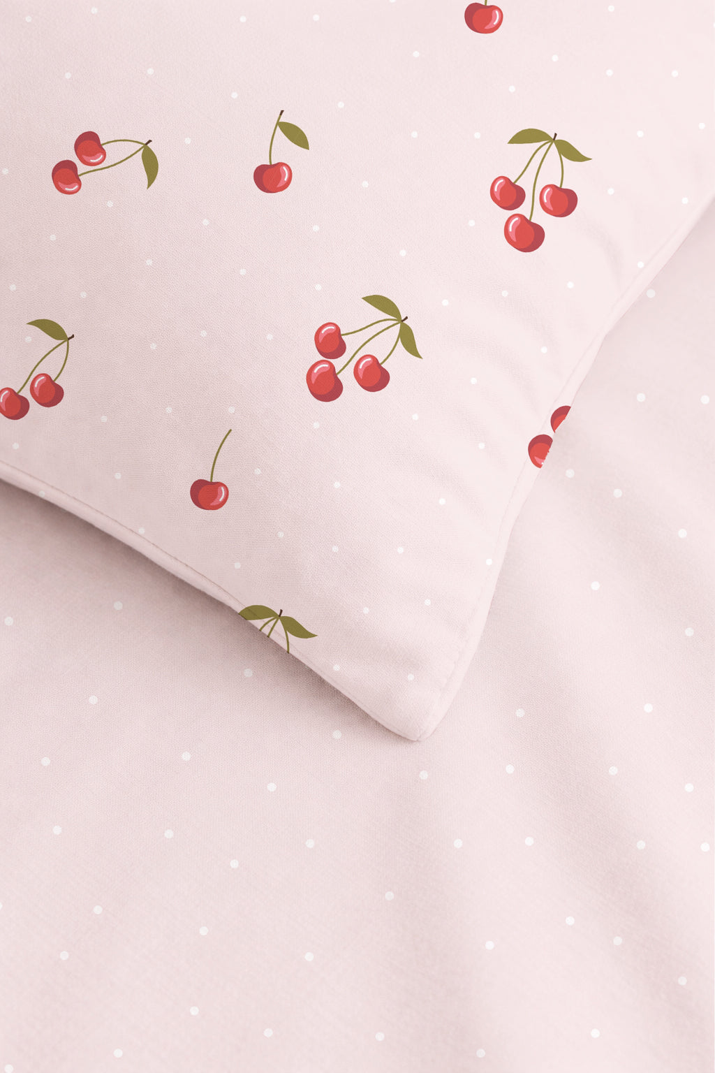 Evmila Kiraz Desenli Nevresim Takımı