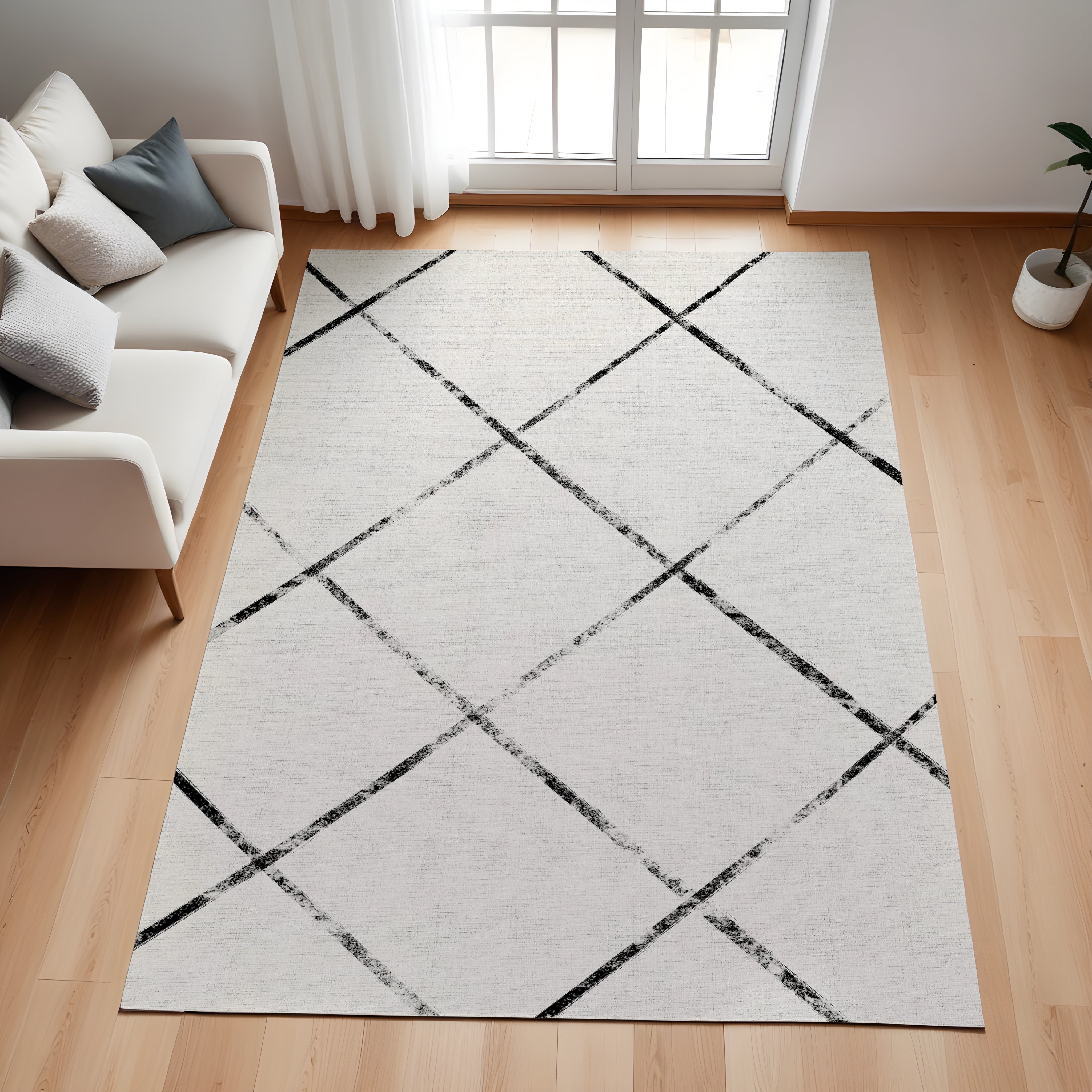 Evmila Geometrik Desenli Modern Halı