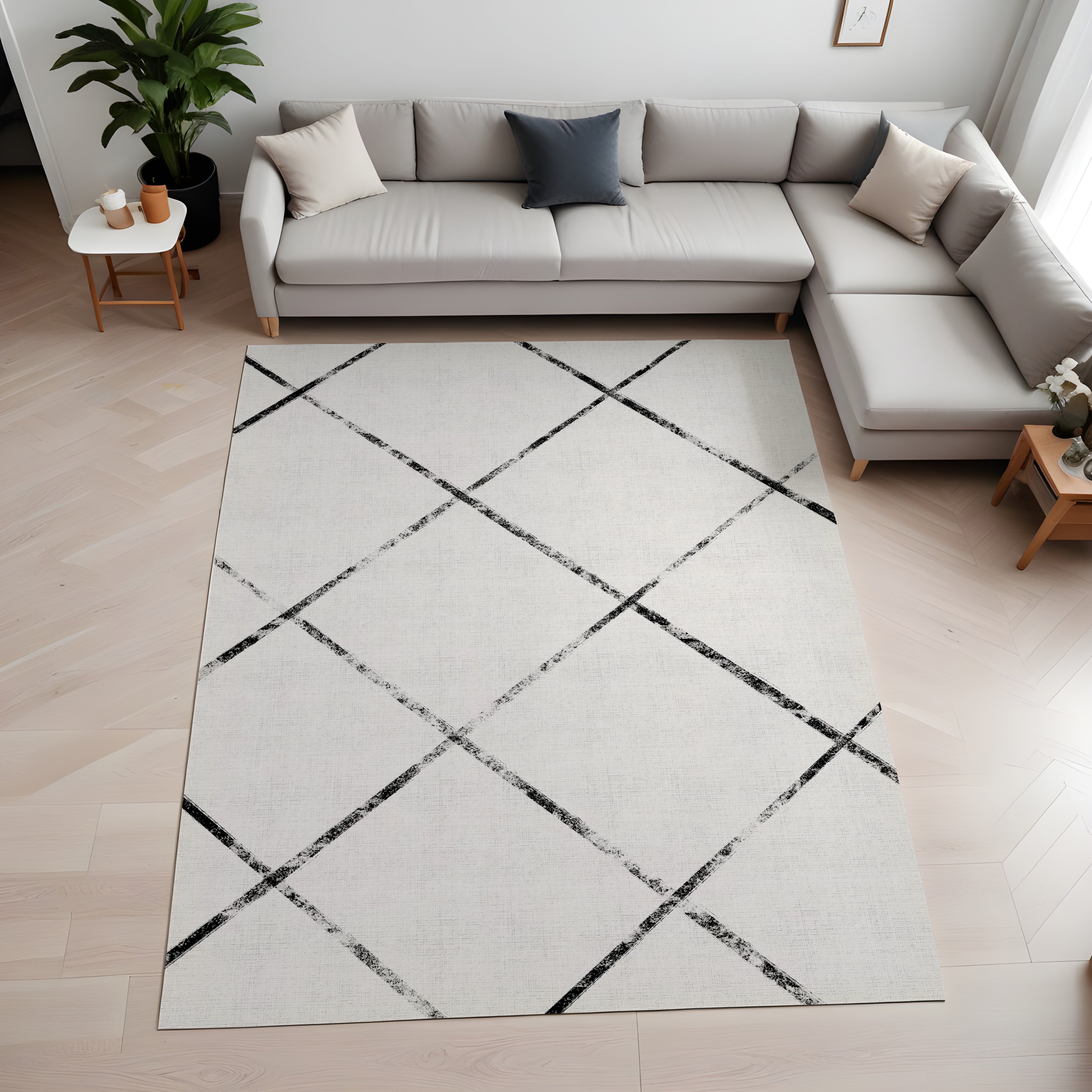 Evmila Geometrik Desenli Modern Halı