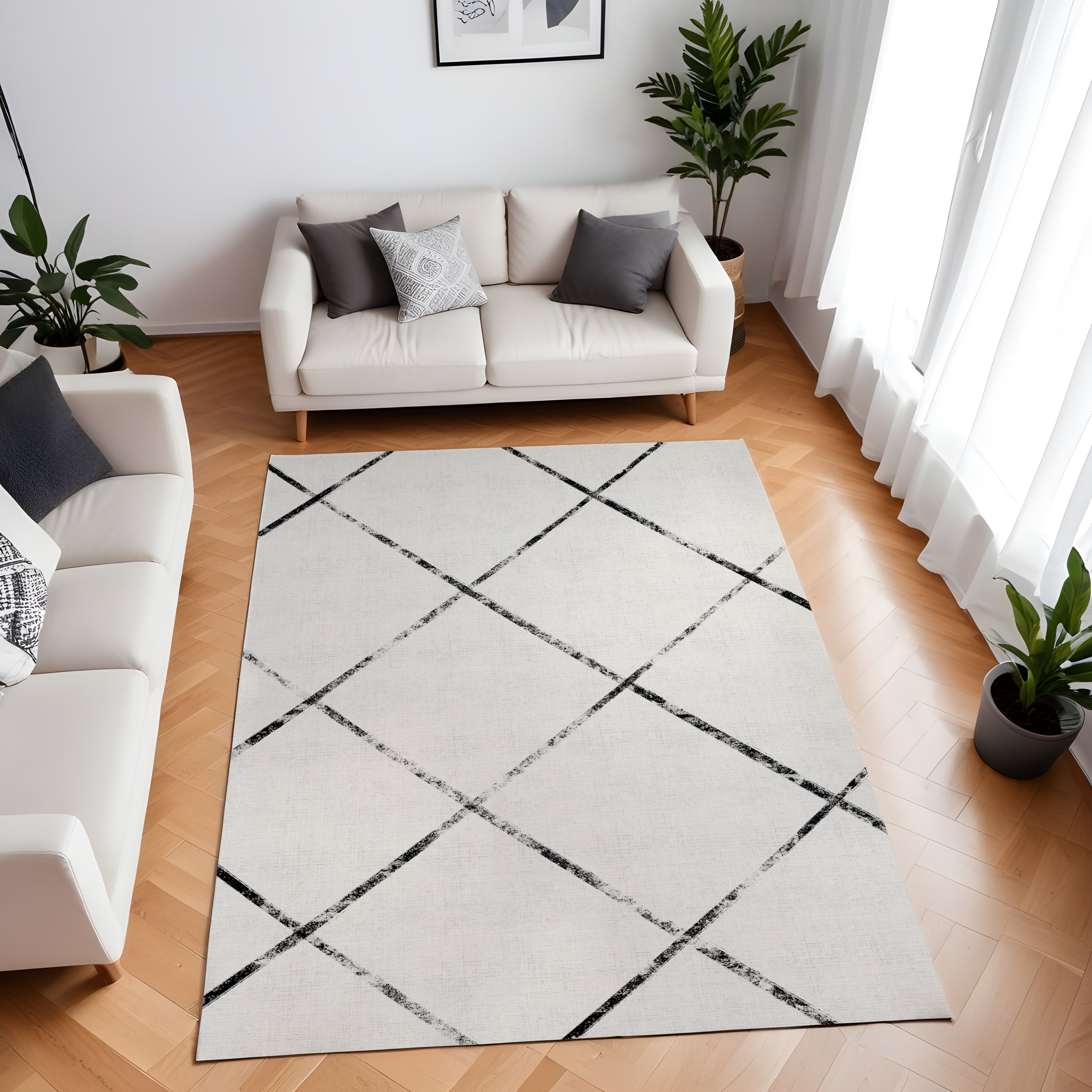 Evmila Geometrik Desenli Modern Halı