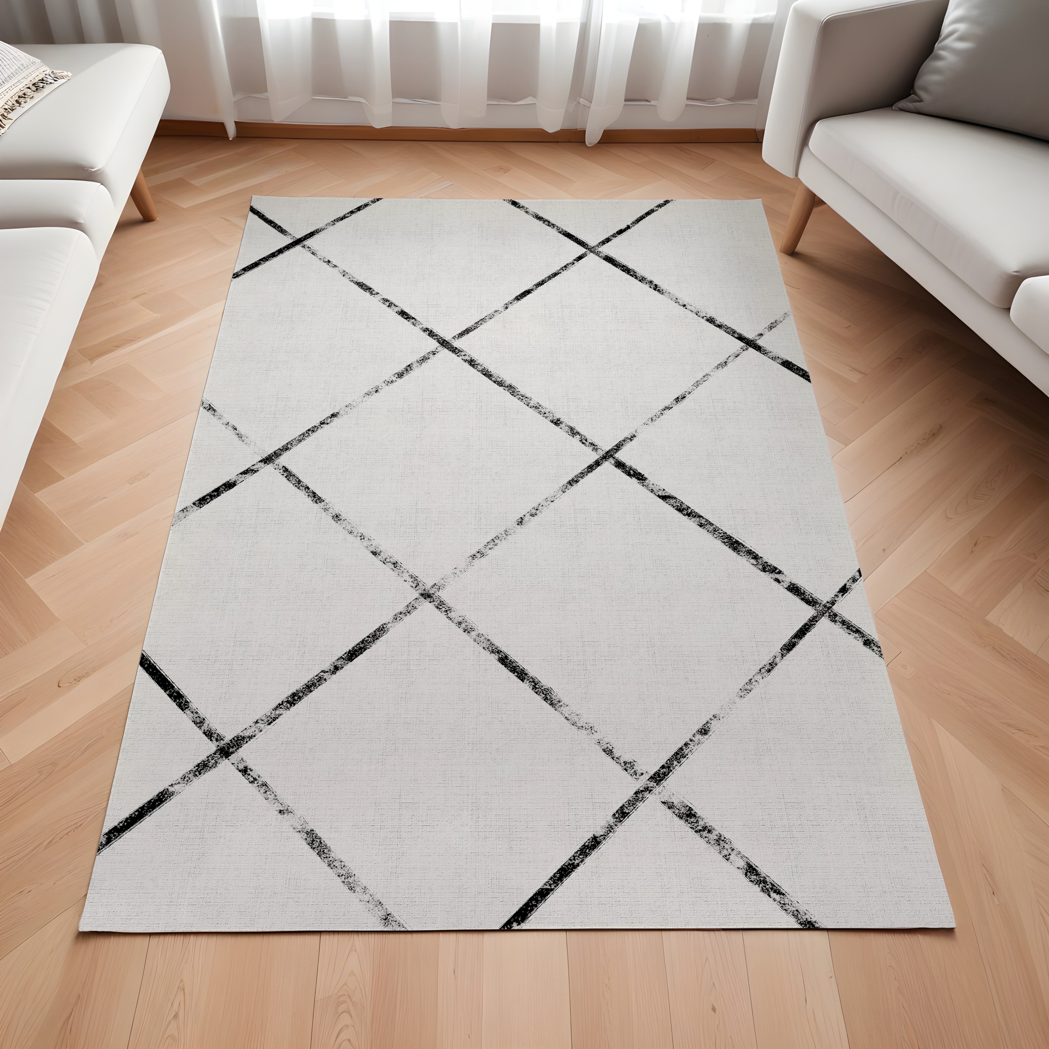 Evmila Geometrik Desenli Modern Halı