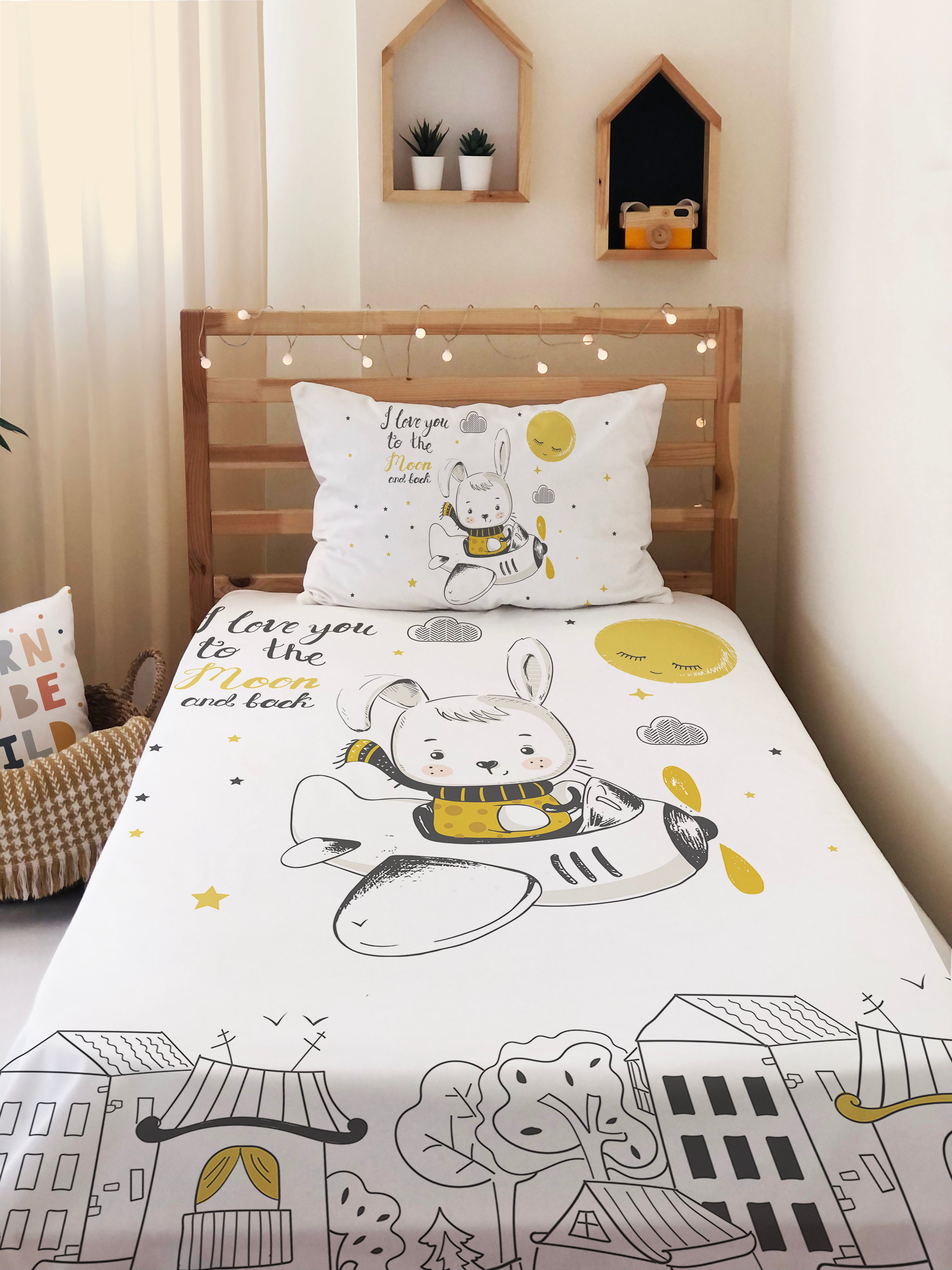 Evmila Astronaut Patterned Duvet Cover Set
