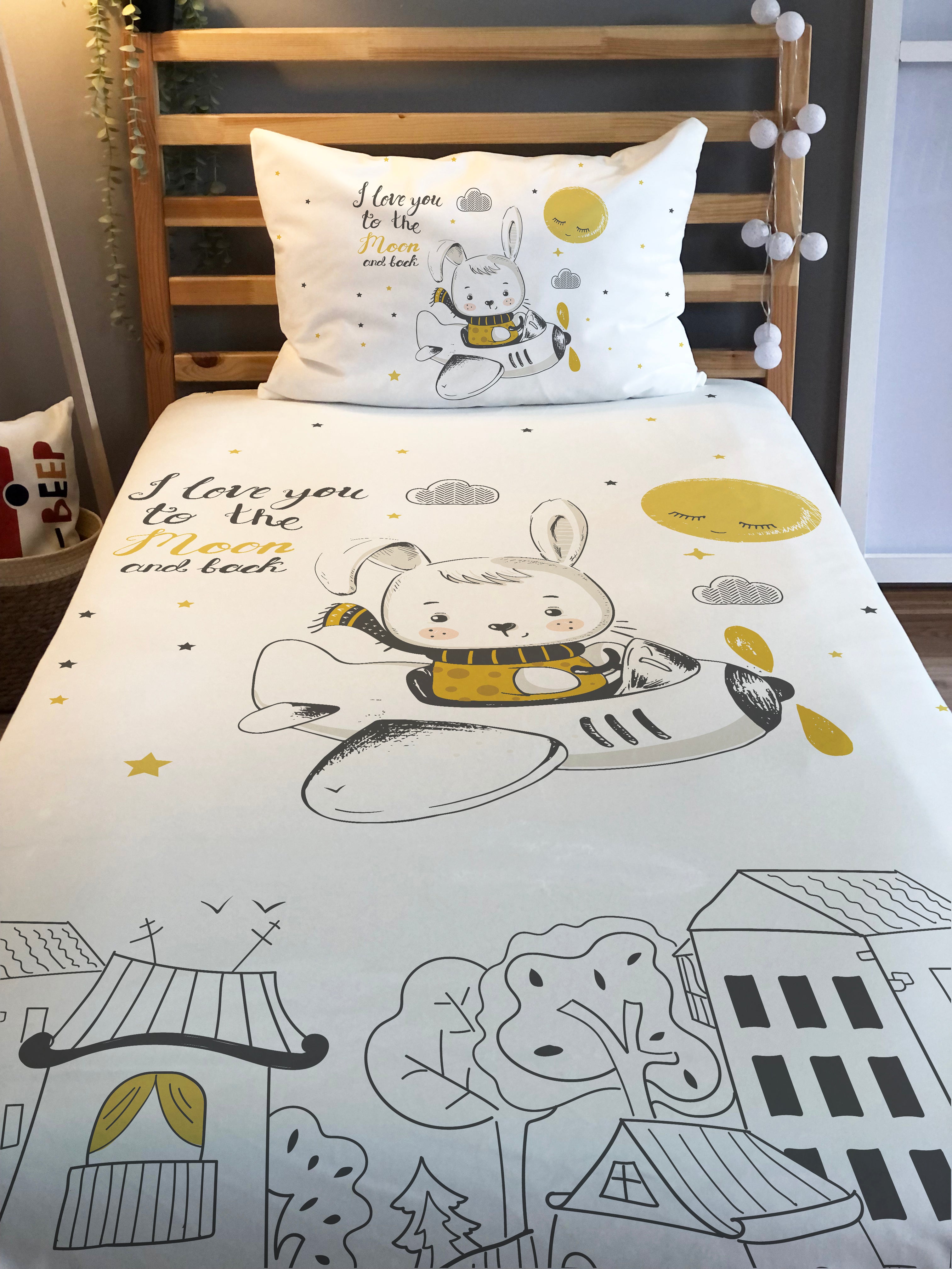 Evmila Astronaut Patterned Duvet Cover Set