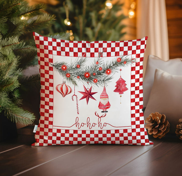 Evmila Yeni Yıl Desenli Kırlent Kılıfı