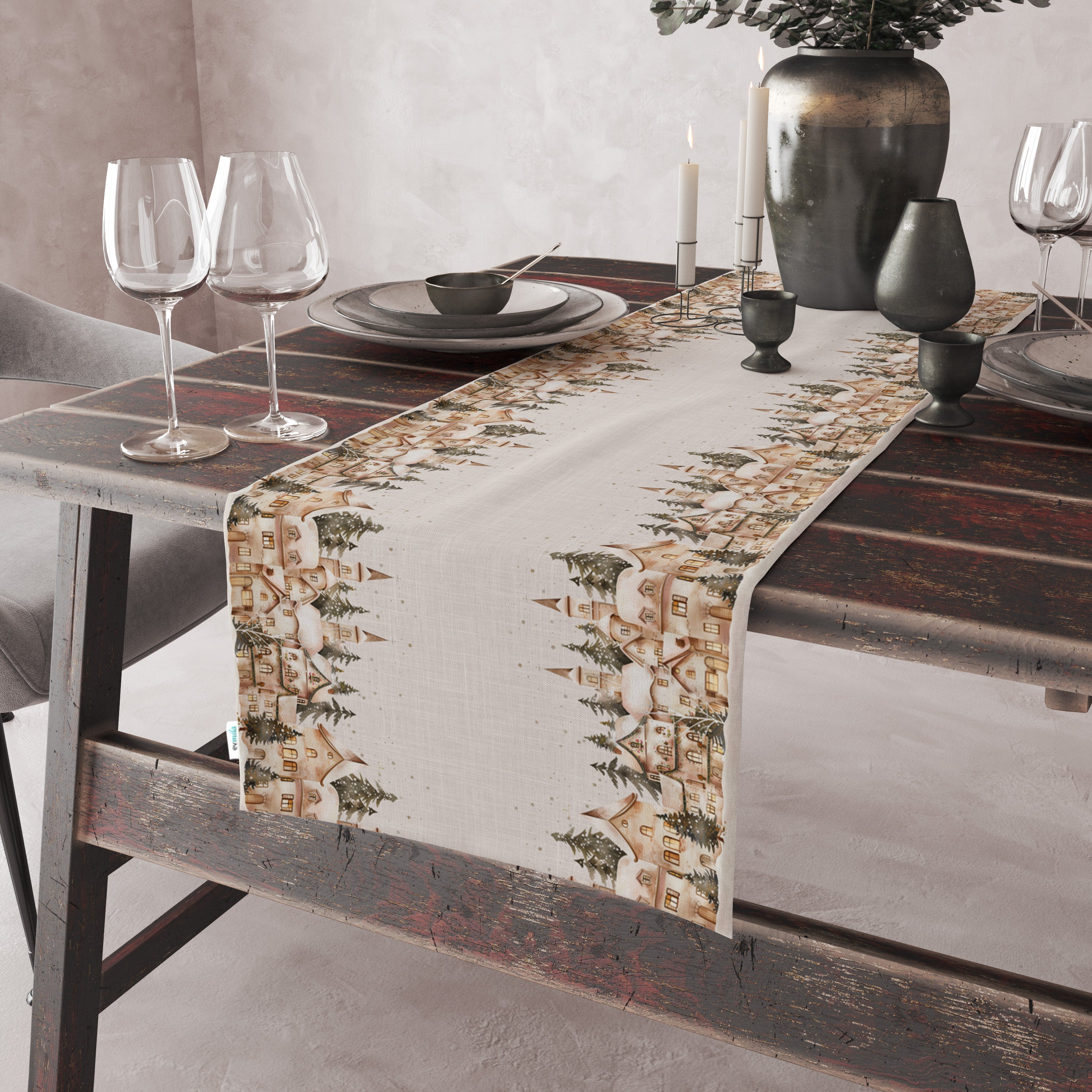 Evmila Kış Desenli Runner Modeli