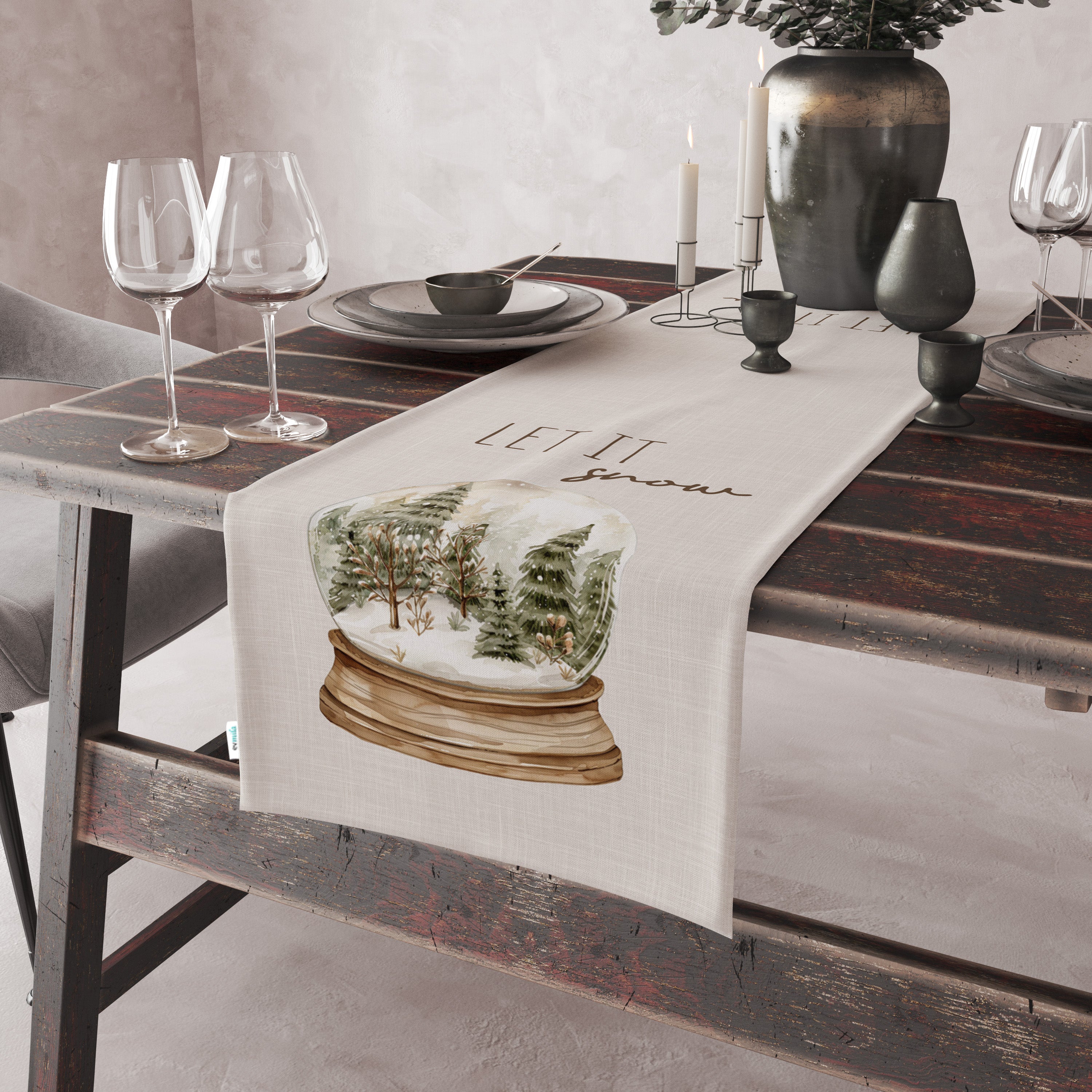 Evmila Kış Desenli Runner Modeli