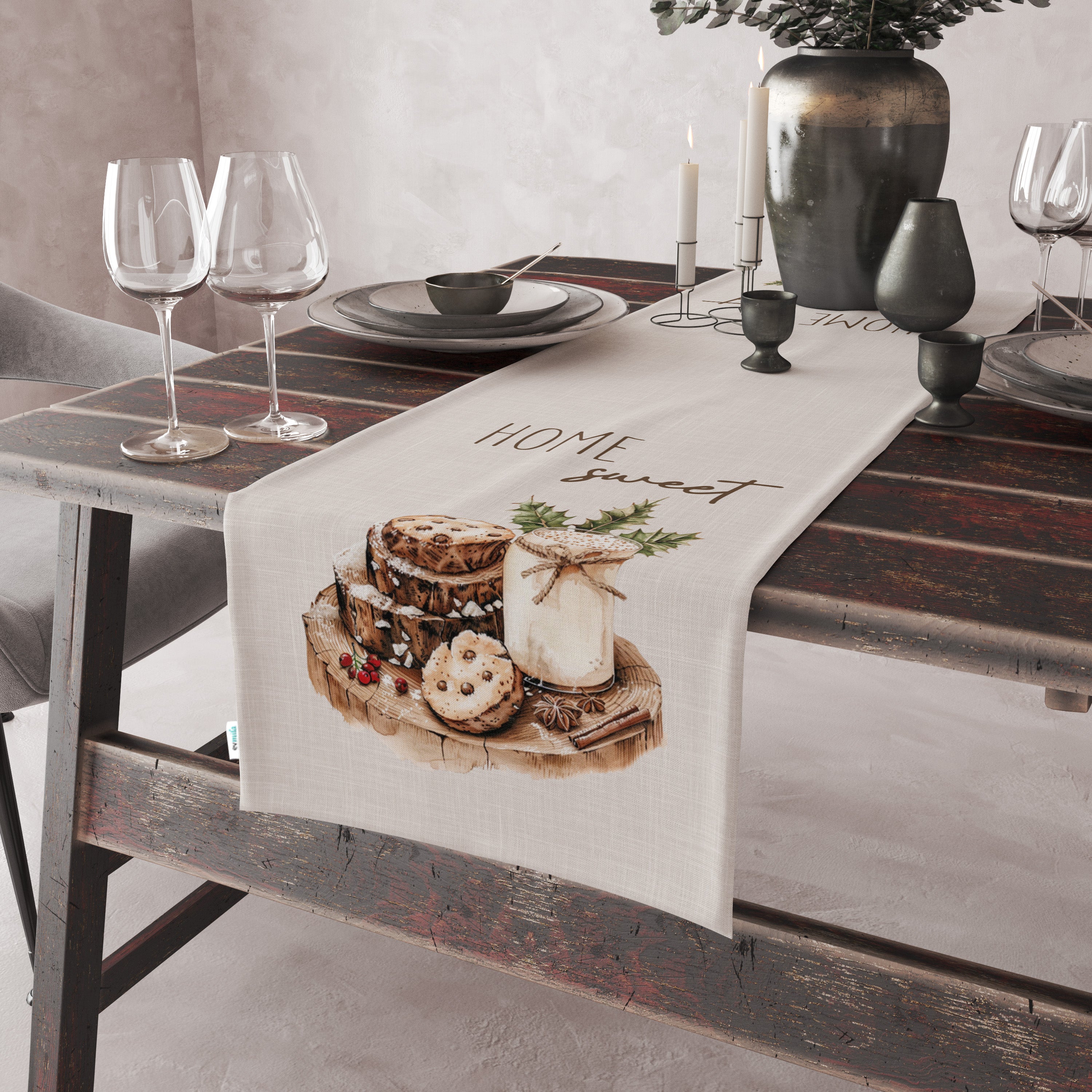 Evmila Kış Desenli Runner Modeli