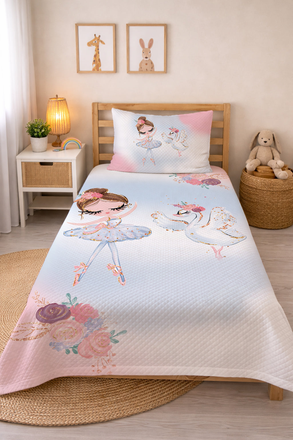 Evmila Prenses Kız ve Unicorn Desenli Pike