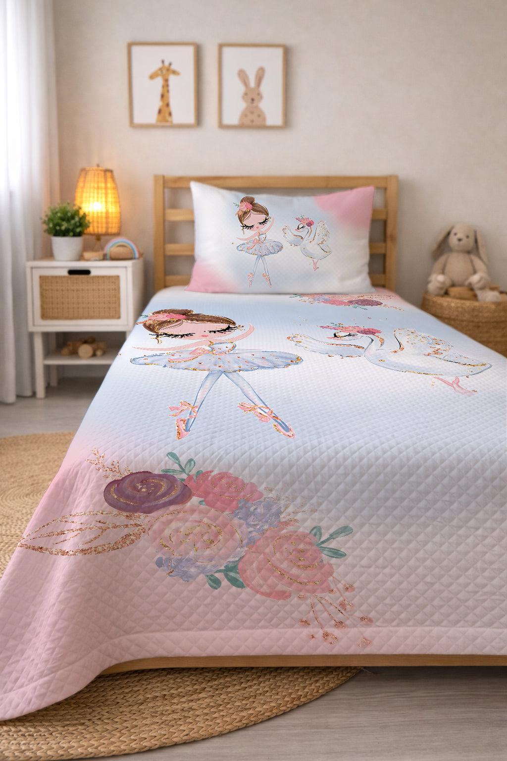 Evmila Prenses Kız ve Unicorn Desenli Pike