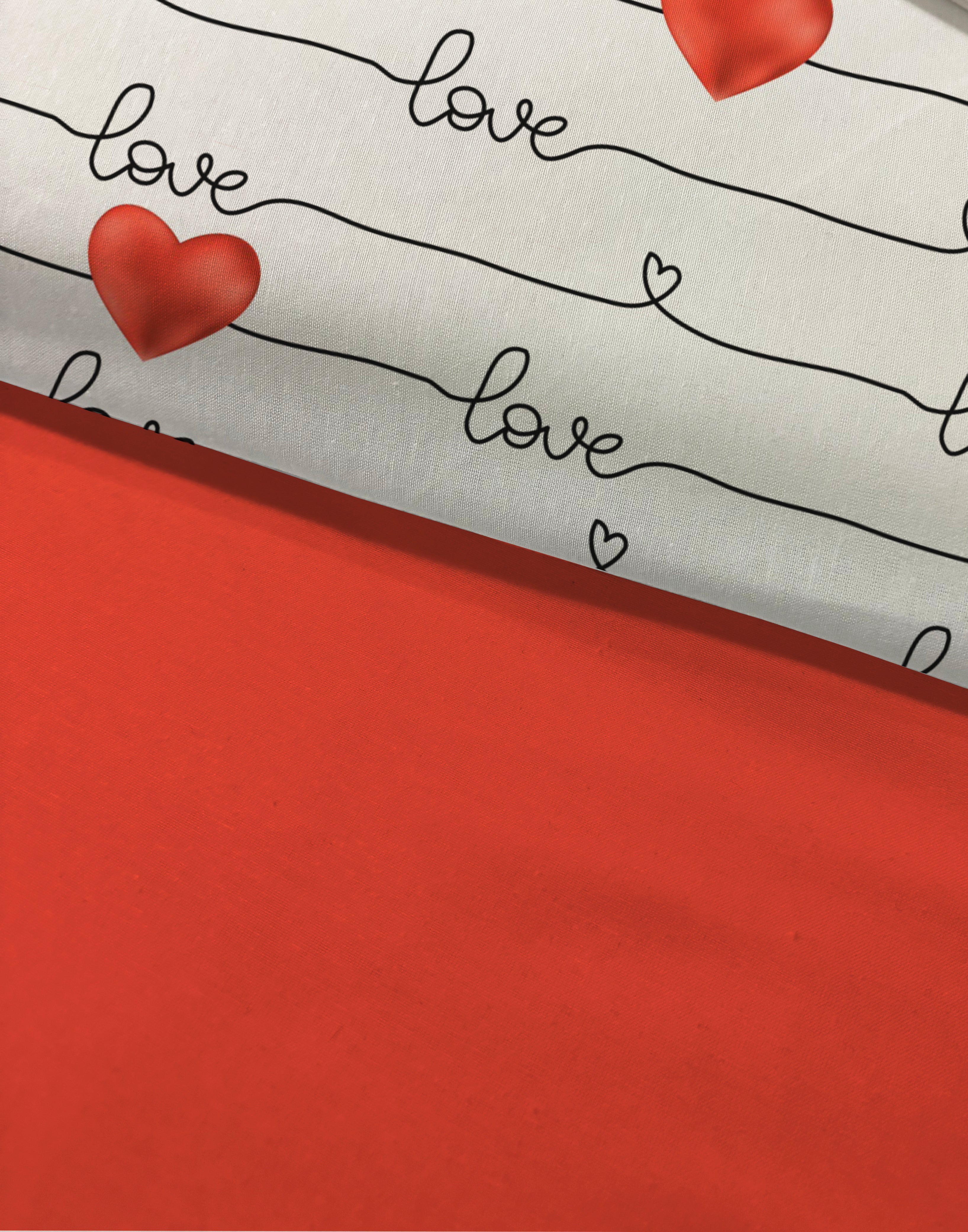 Evmila Love Yazı Desenli Nevresim Takımı