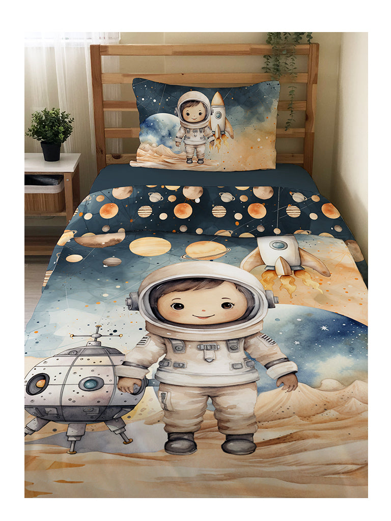 Evmila Astronaut Patterned Duvet Cover Set