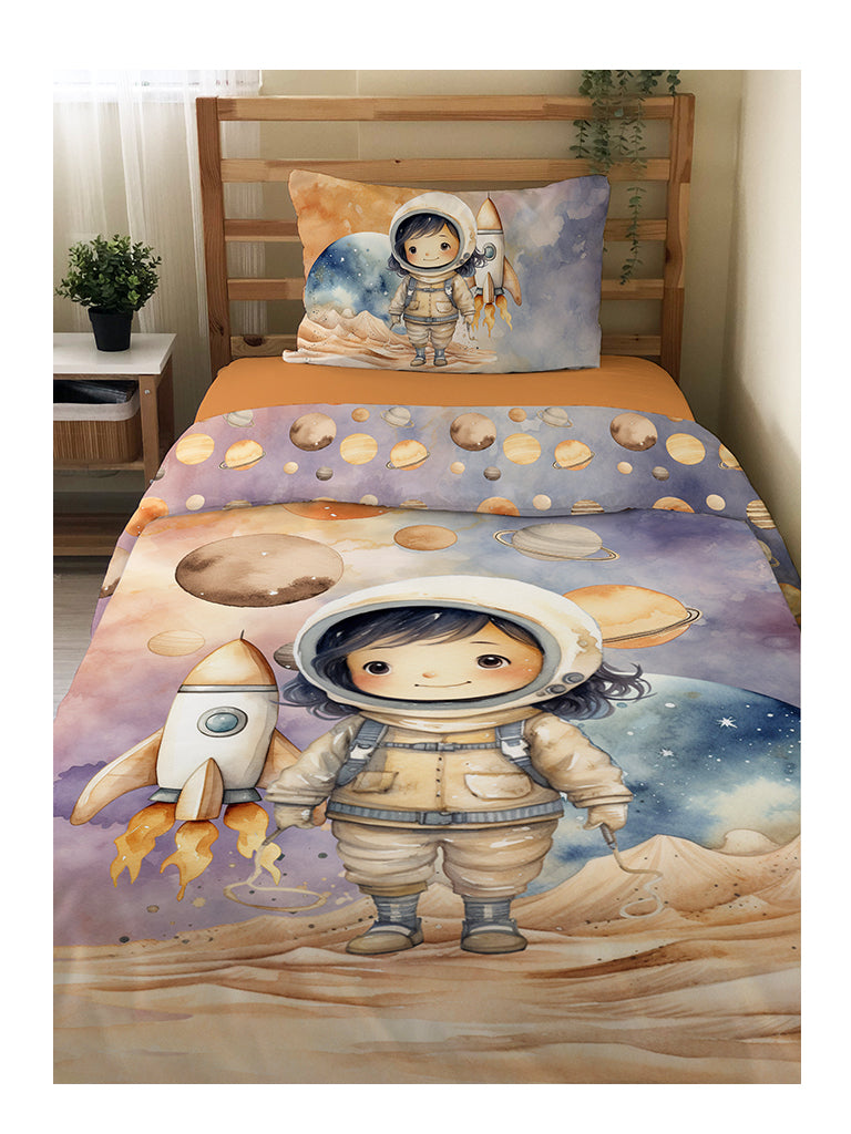 Evmila Astronaut Patterned Duvet Cover Set