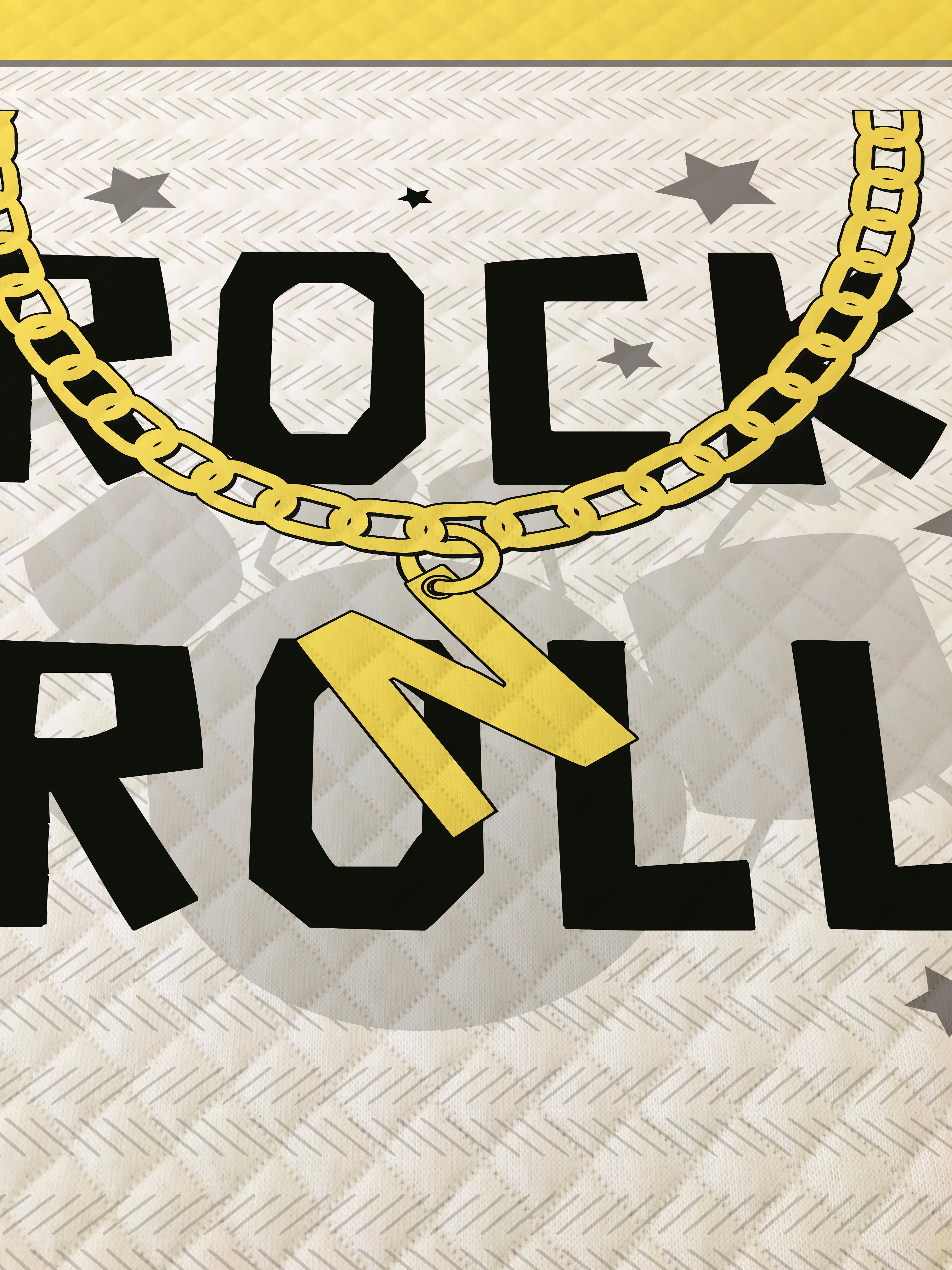Evmila Rock Roll Yazı Desenli Pike