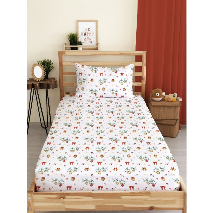 Evmila New Year Patterned Elastic Sheet Pillow Set