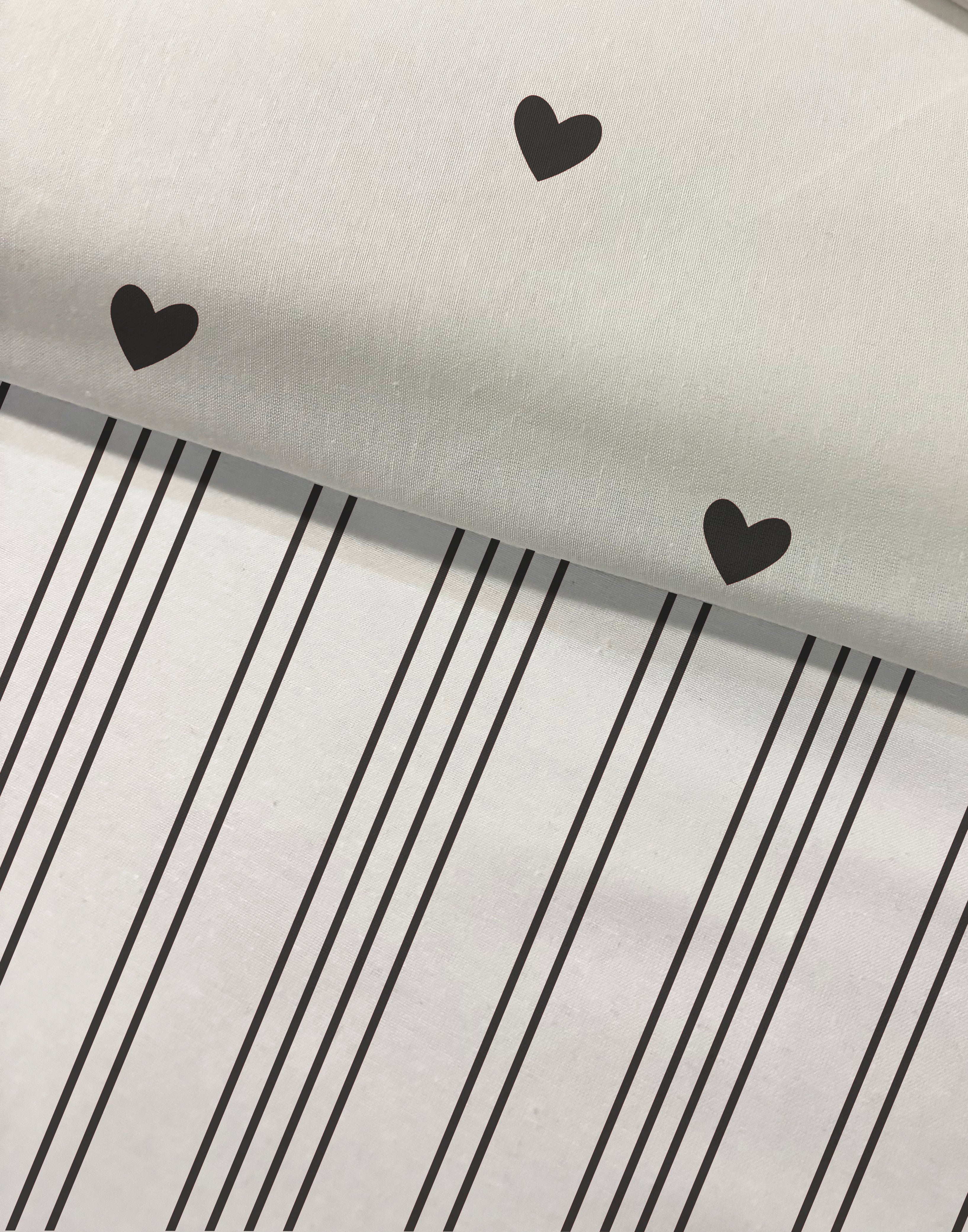 Evmila Siyah Minik Kalpler Desenli Nevresim Takımı