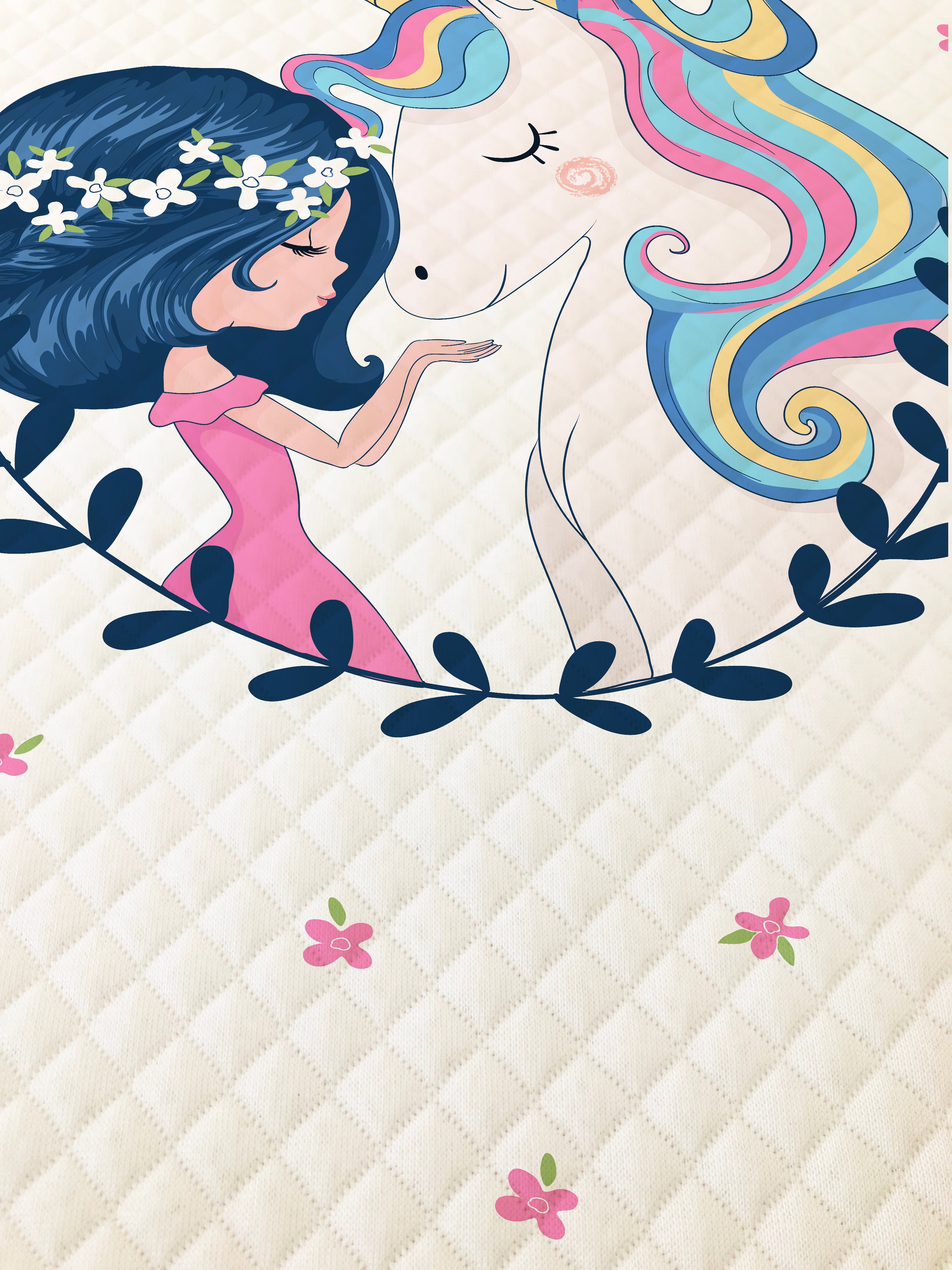 Evmila Unicorn ve Prenses Kız Desenli Pike