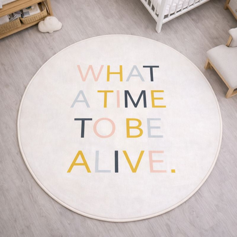 Evmila İskandinav Desenli Yuvarlak Halı