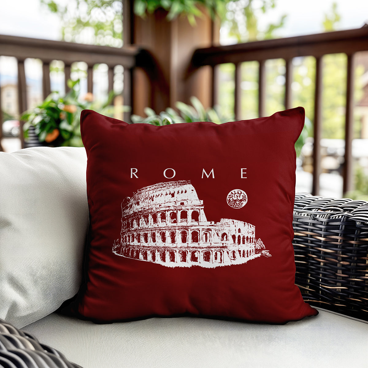 Evmila Heykel Desenli Kırlent Kılıfı