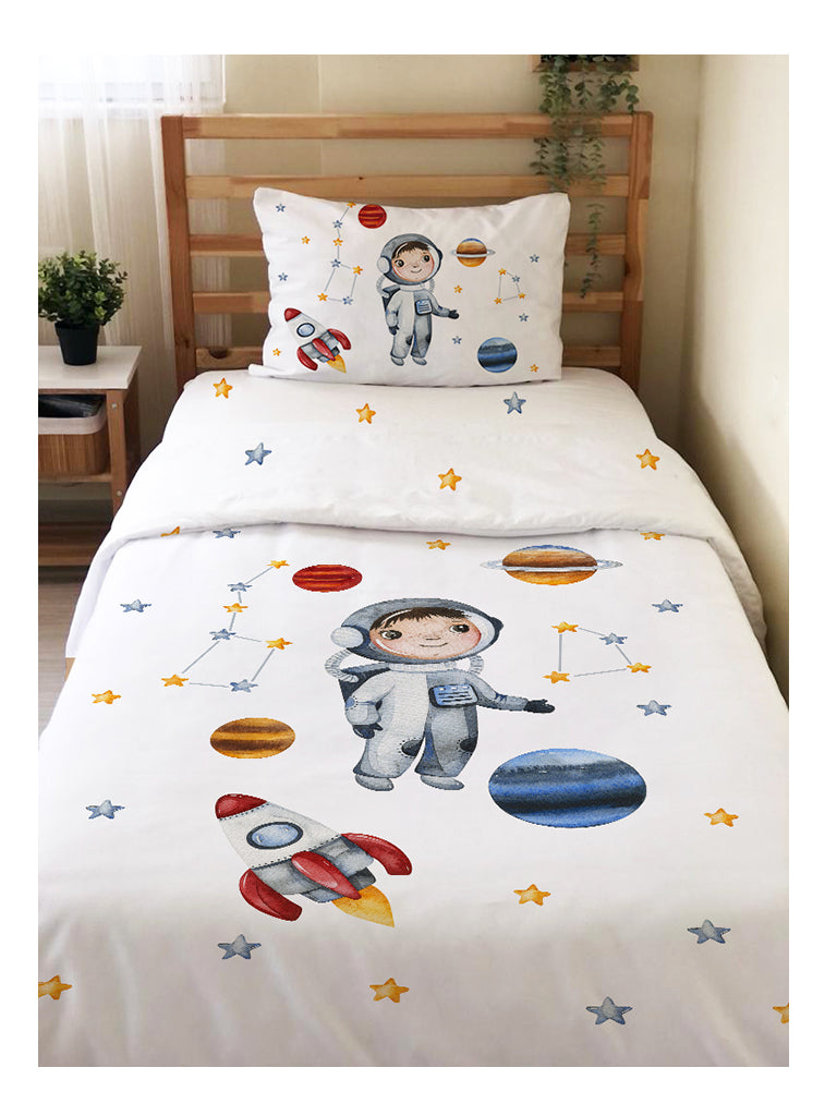 Evmila Astronaut Patterned Duvet Cover Set