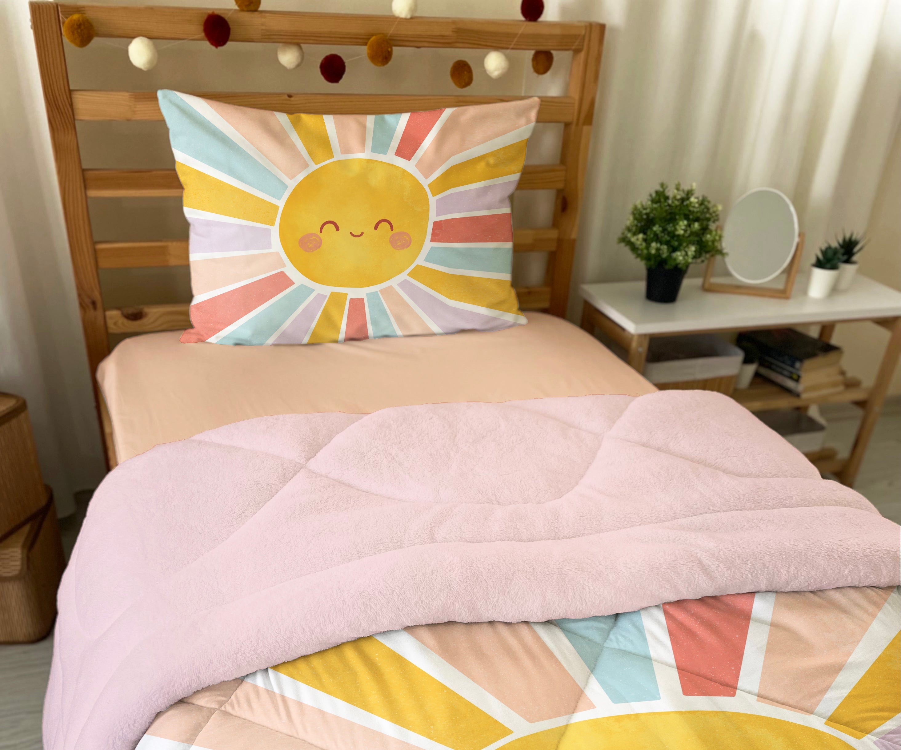 Evmila Cars and Road Patterned Plush Sleeping Set (Gray Plush)