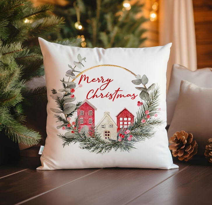 Evmila Yeni Yıl Desenli Kırlent Kılıfı