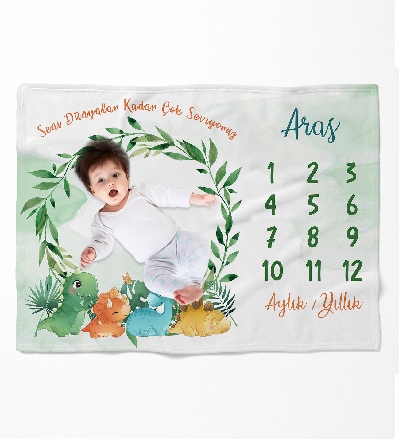 Evmila Dinosaur Patterned Velvet Memory Blanket
