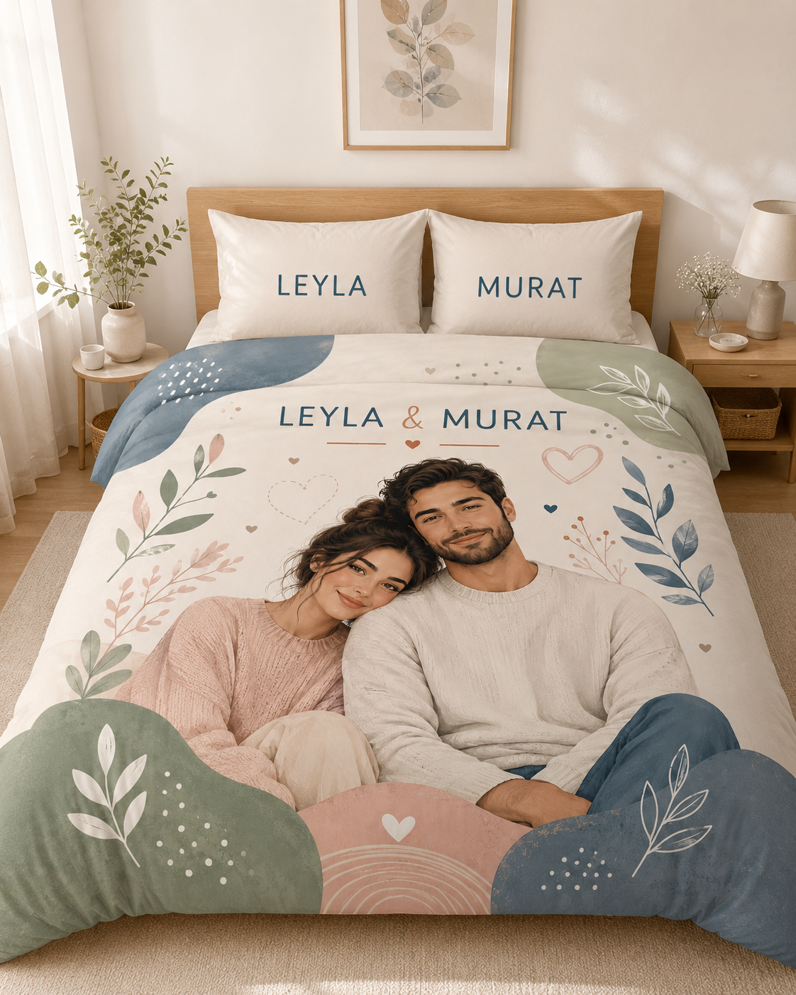 Evmila Karikatüristik Soyut Temalı Nevresim Takımı